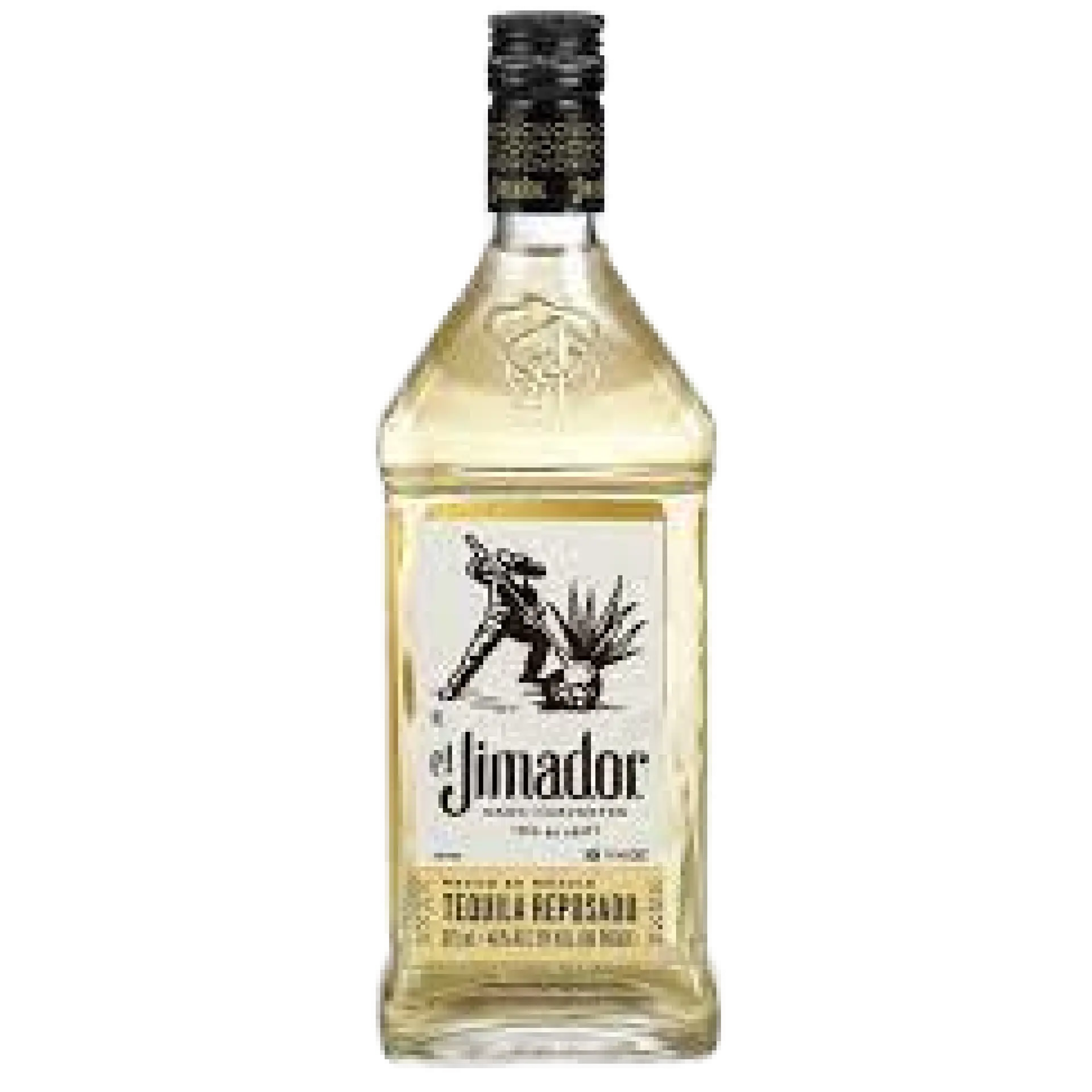 Buy El Jimador Reposado Tequila 375mL, clear glass bottle with agave illustration and label