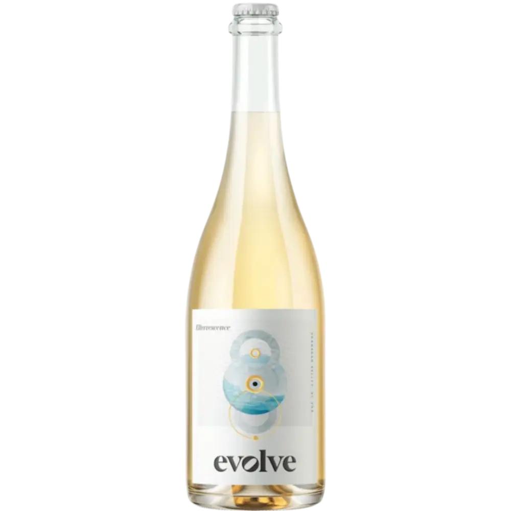 Buy Evolve White Effervescence 750mL sparkling wine bottle, elegant label, clear glass
