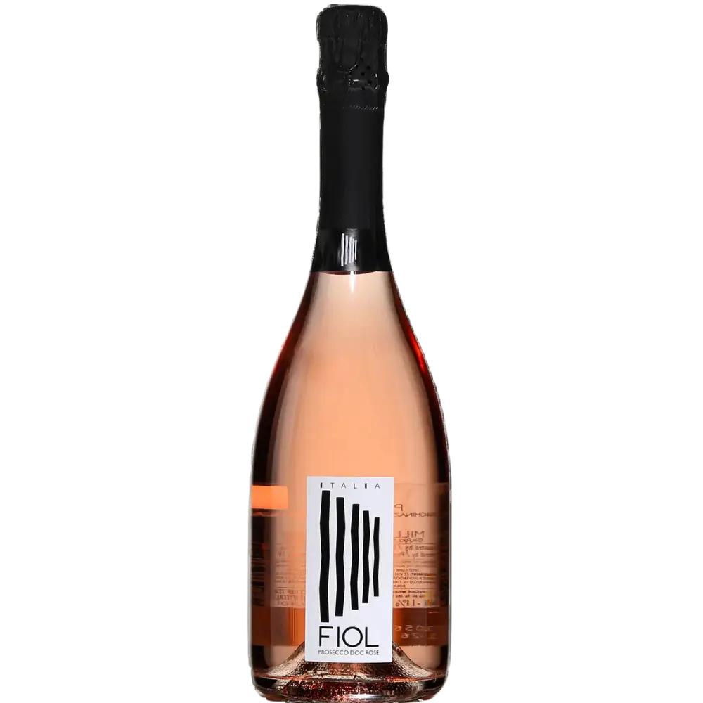 Buy Fiol Prosecco Rosé 750mL, pink sparkling wine bottle with black foil top