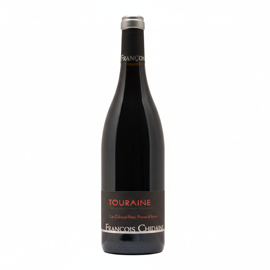 Francois Chidaine Touraine Rouge wine bottle with label, showcasing a French red wine from the Touraine region.