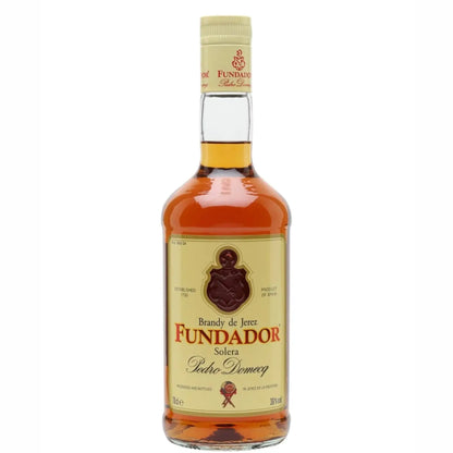 Buy Fundador Brandy, a Spanish brandy in a clear glass bottle with cream label