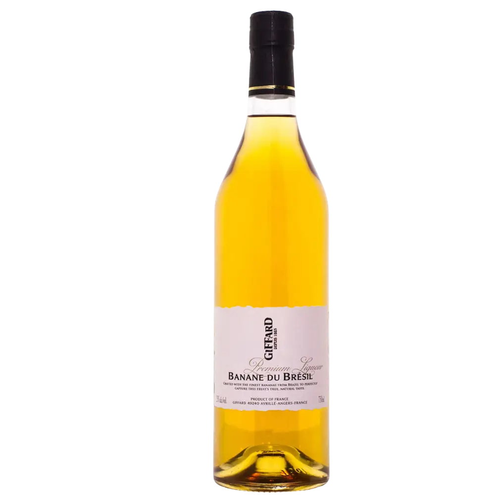 Buy Giffard Banane Du Bresil 700mL banana liqueur bottle with yellow liquid and white label