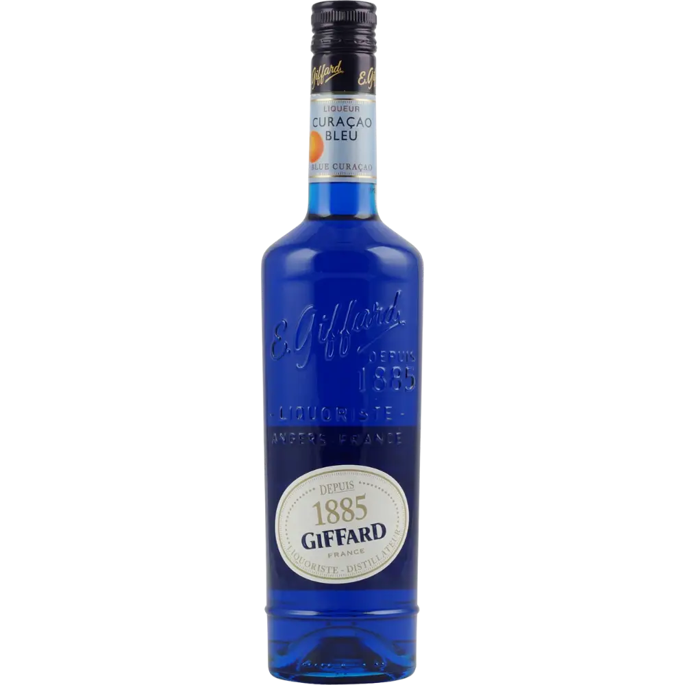 Buy Giffard Blue Curacao Liqueur 500mL, vibrant blue citrus liqueur in glass bottle
