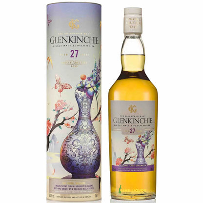 buy Glenkinchie 27 Year Old single malt scotch whisky 2023 Special Release with floral box