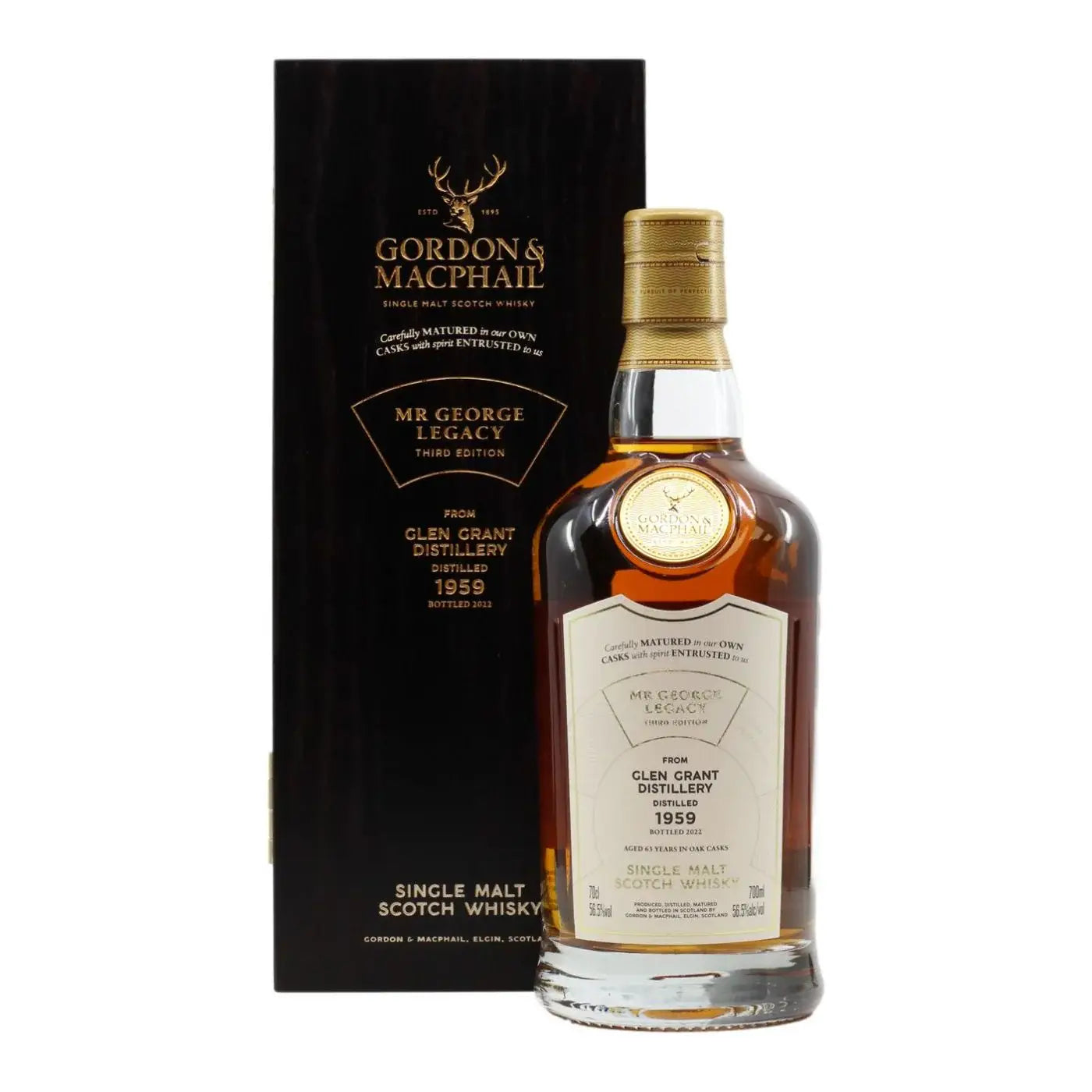 Gordon Amp Macphail Mr George Legacy Third Edition Single Malt Scotch Whisky Glen Grant Vintage 1959 700Ml Bottle Image