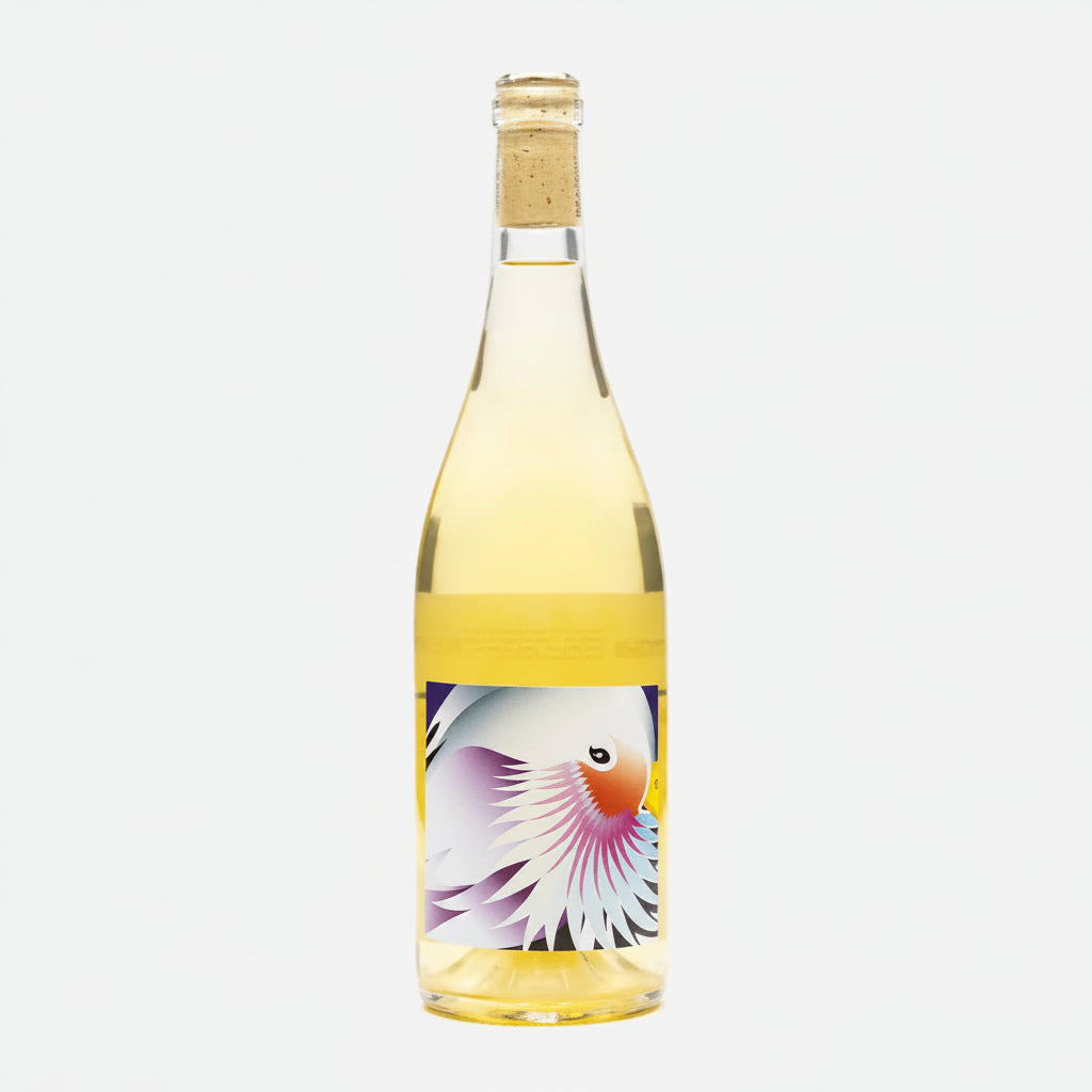 Bottle of Grape Republic Bianco white wine, 750mL, with a label featuring grapes and vineyard imagery.