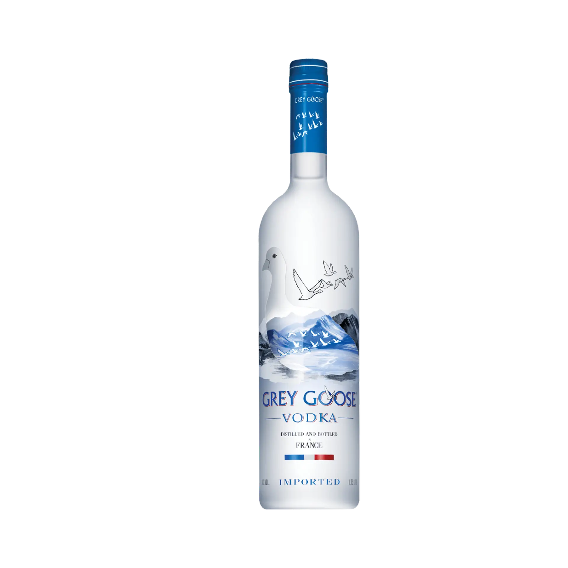 Buy Grey Goose Vodka 1.75L, premium French vodka with mountain and goose design label