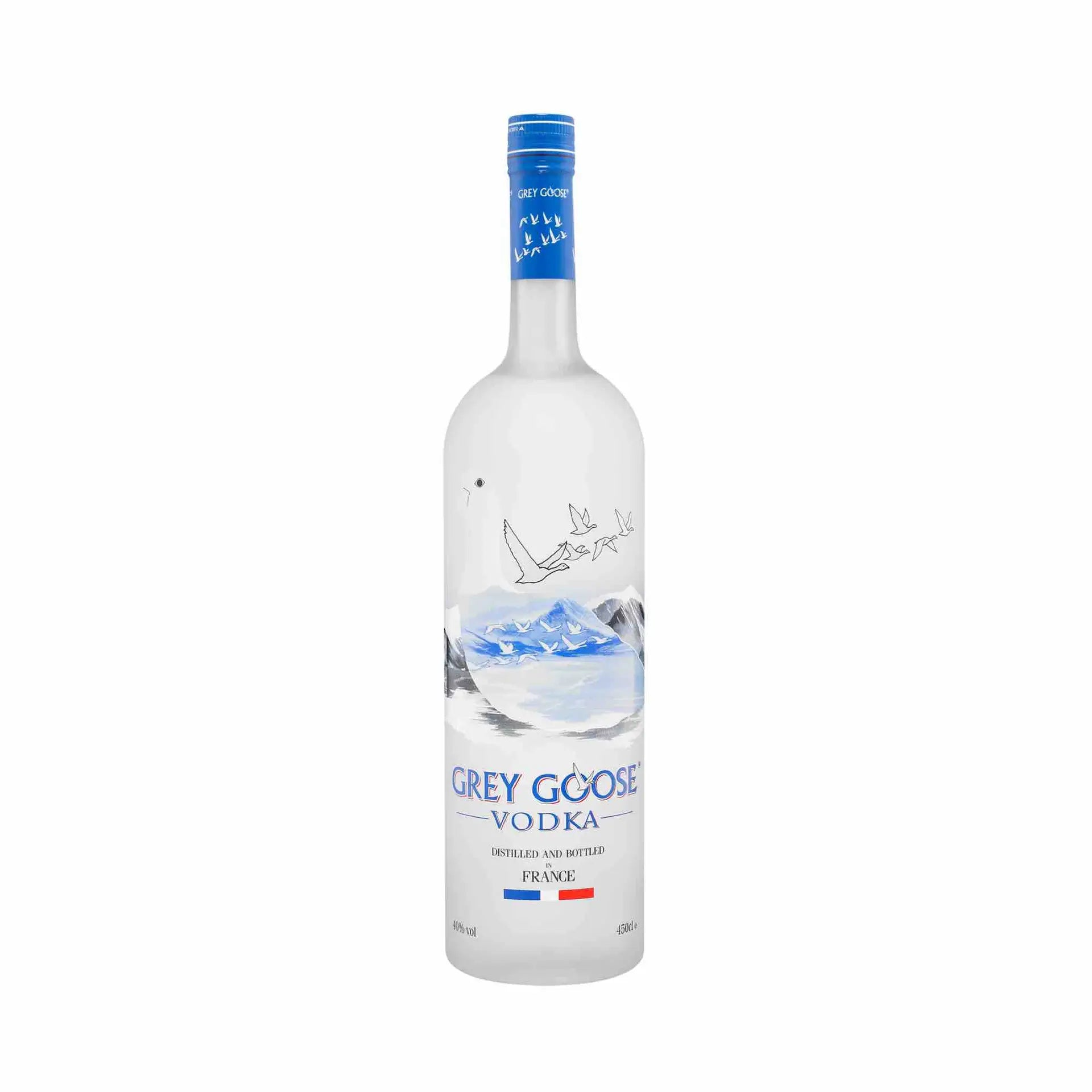 buy Grey Goose Vodka 4.5L bottle, premium French vodka, clear bottle with blue cap