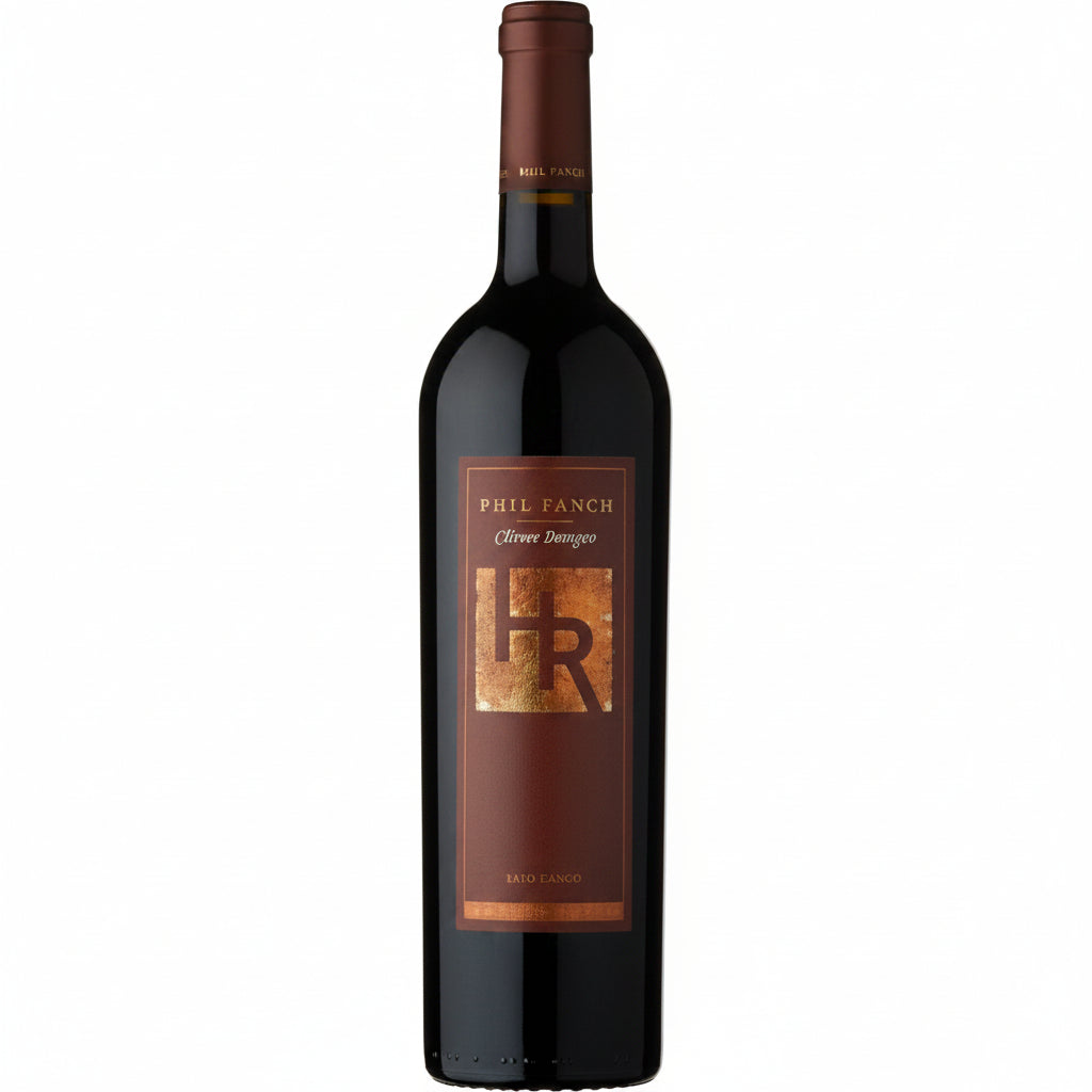 Bottle of Hall Ranch Cabernet Sauvignon 750mL wine with a dark label and elegant glass, showcasing the premium wine inside.