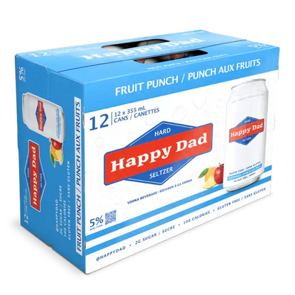 Buy Happy Dad Hard Seltzer Fruit Punch 12 pack, vodka beverage, 355mL cans.