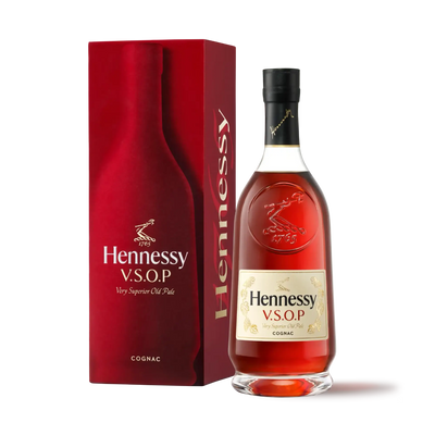 Hennessy VSOP Cognac in a 750mL bottle, featuring a classic label and elegant glass bottle design.
