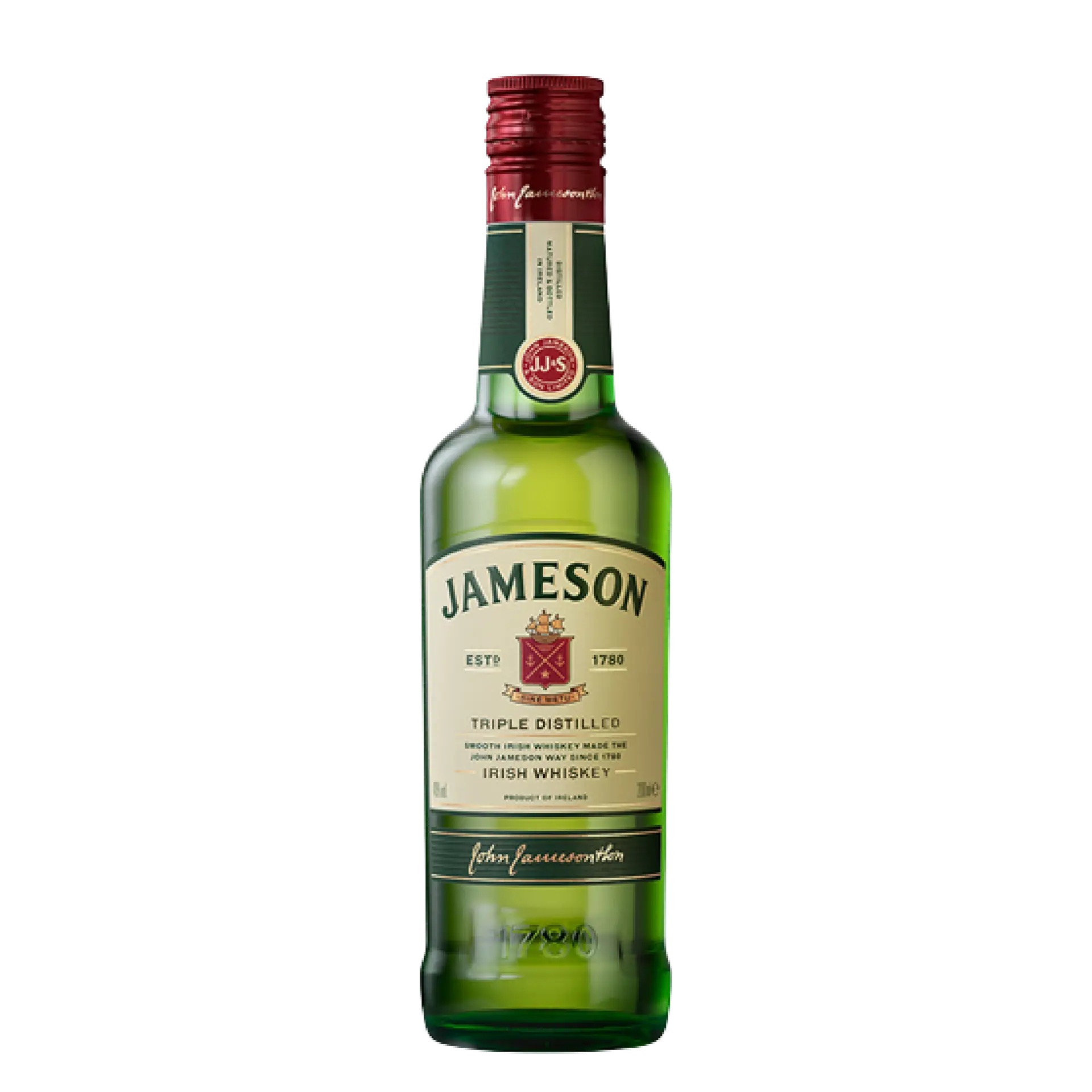 Buy Jameson Irish Whiskey 200mL bottle, green glass with cream label and red cap