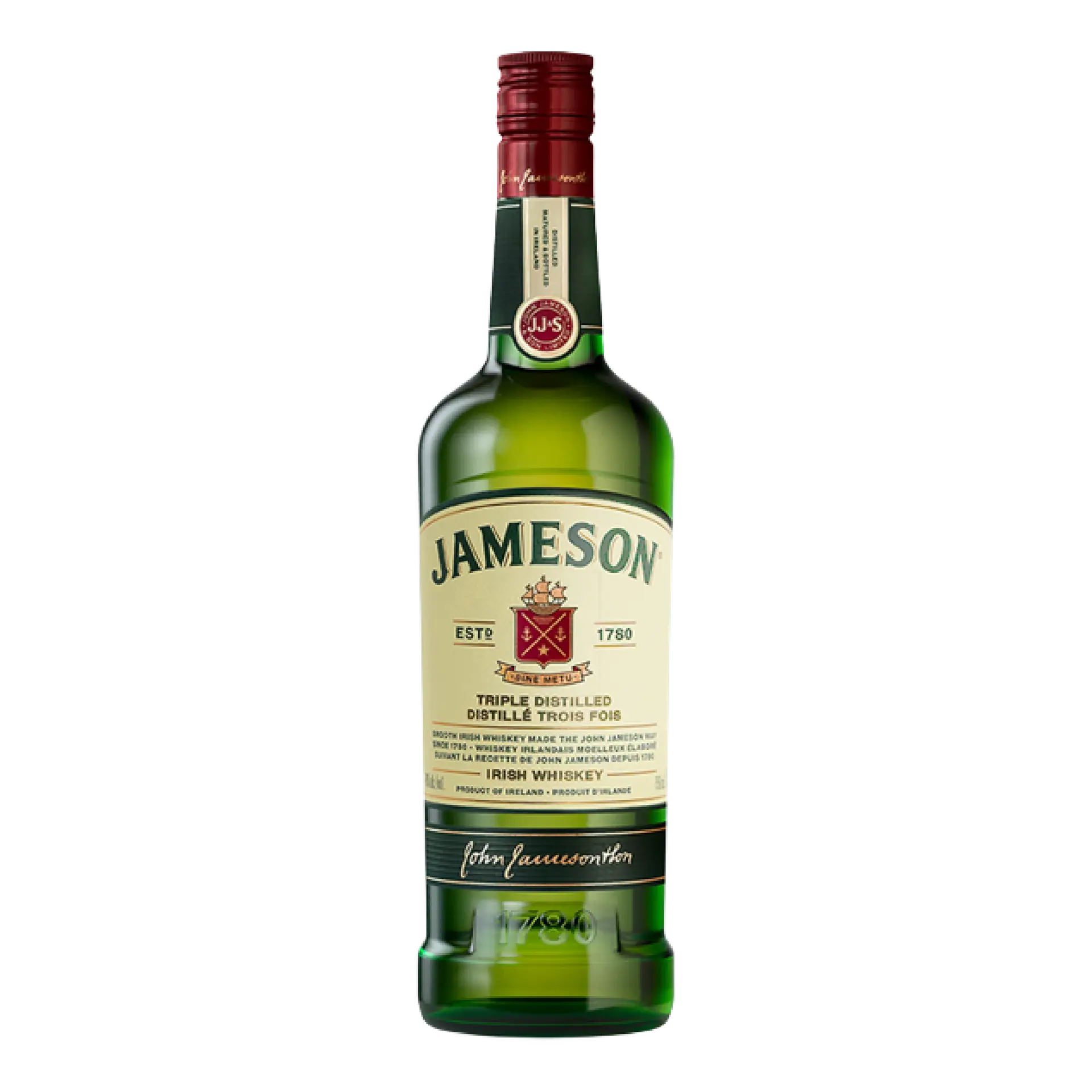Buy Jameson Irish Whiskey 750mL, green bottle with cream label, triple distilled