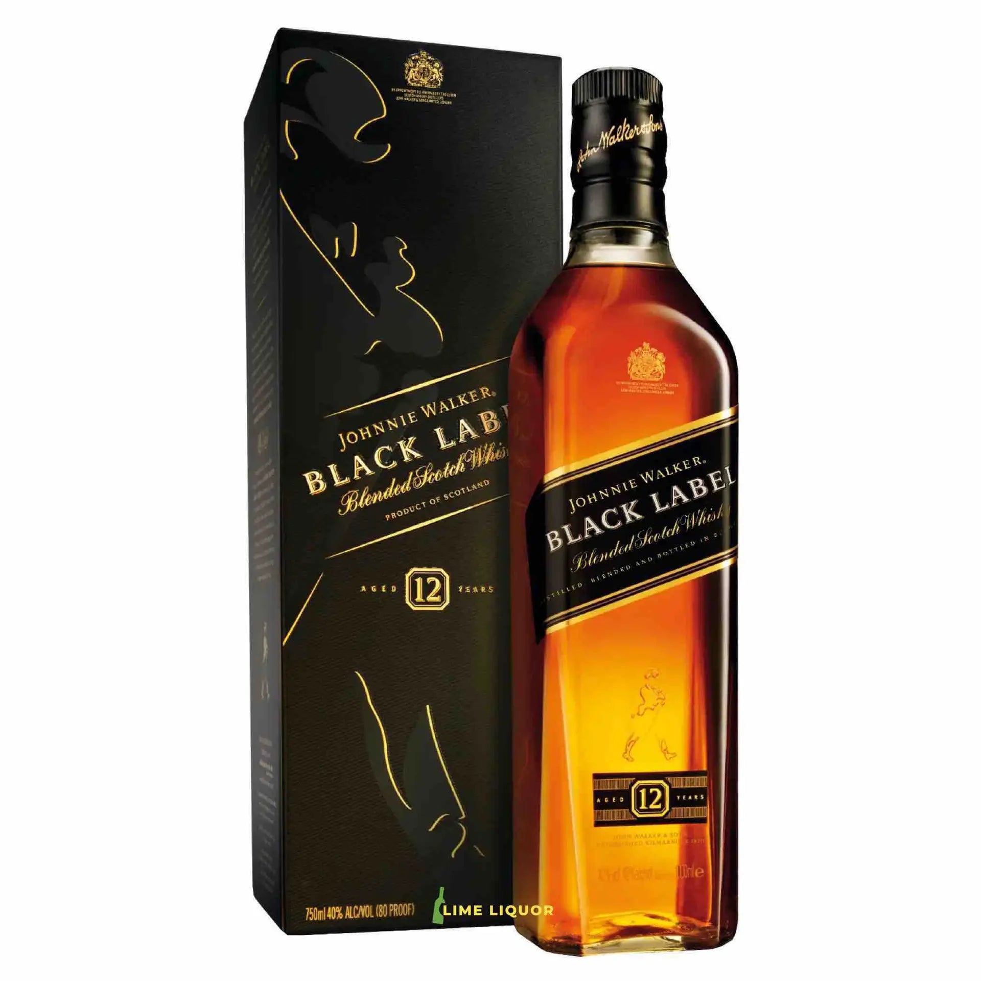 buy Johnnie Walker Black Label 12 Year blended Scotch whisky 750mL bottle with box