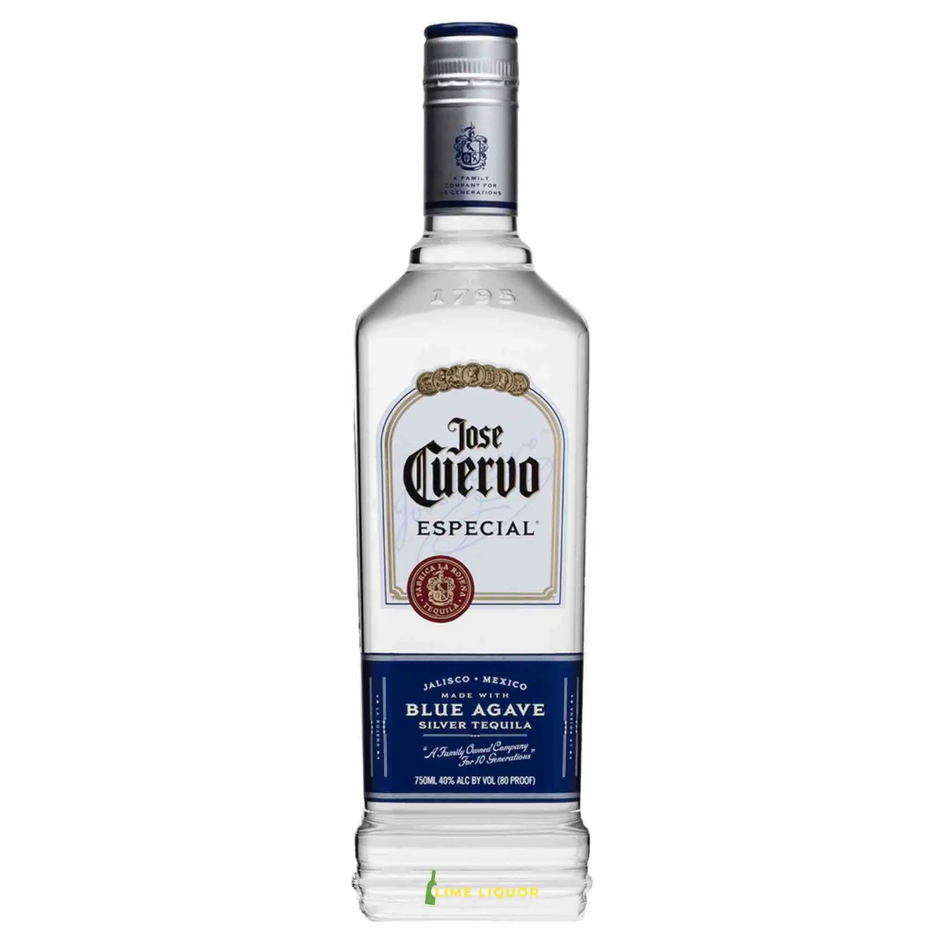 Buy Jose Cuervo Especial Silver Tequila 750mL, clear bottle with blue label.