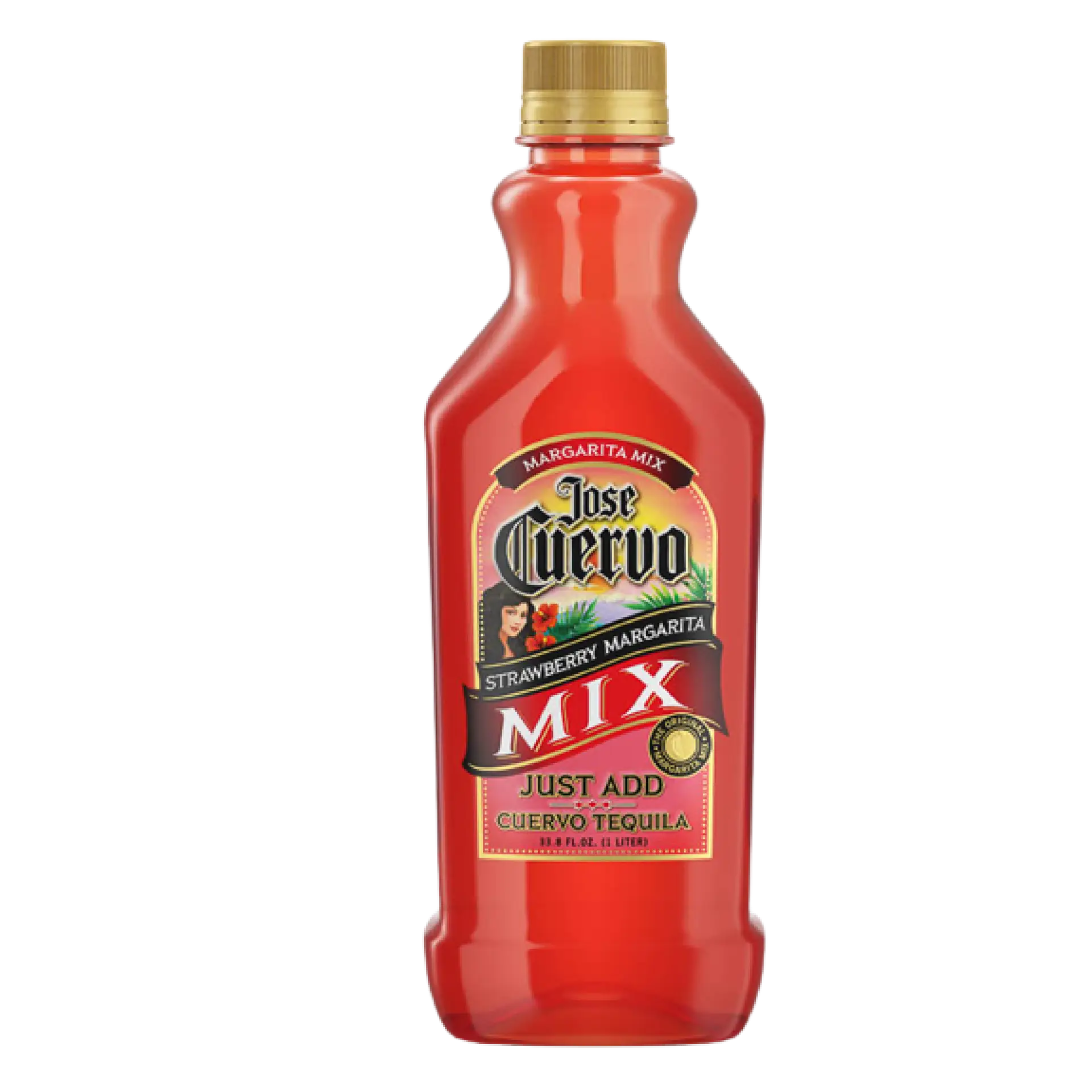 Buy Jose Cuervo Strawberry Margarita Mix 1L, red cocktail mixer bottle for easy margaritas