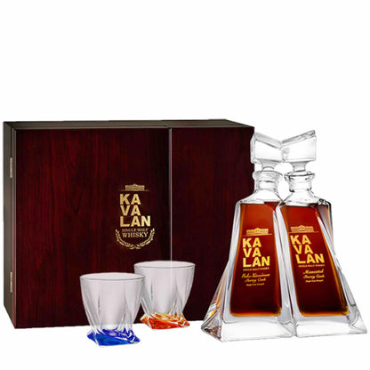 Buy Kavalan PX, single malt whisky gift set with two crystal glasses and wooden box