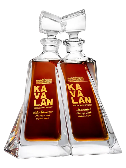 Buy Kavalan Solist PX, premium single malt whisky in elegant glass decanters.