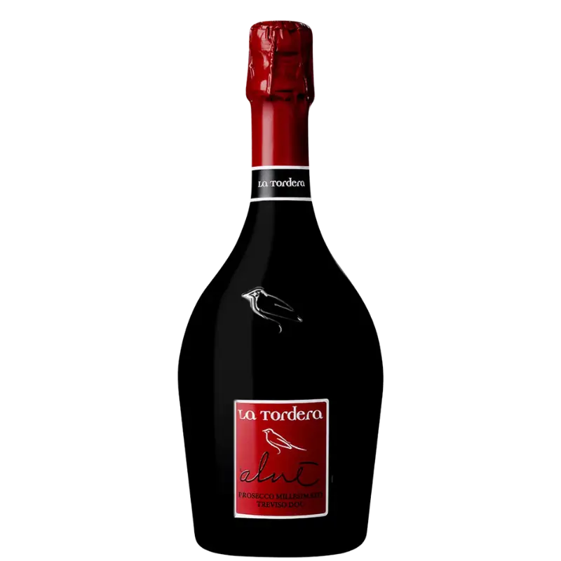 Buy La Tordera Alnè Prosecco Doc Treviso 750mL, sparkling wine bottle with red label