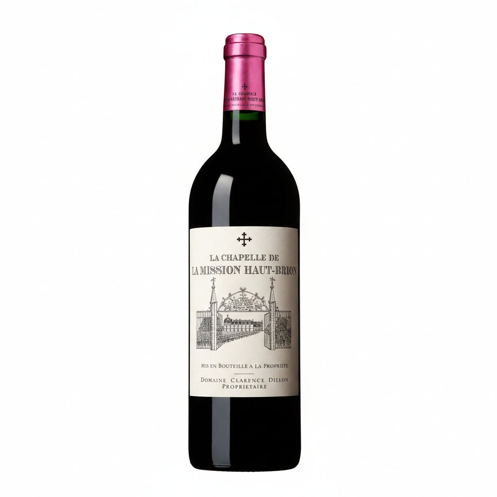 Bottle of La Chapelle De La Mission 2016 red wine from La, featuring a dark glass bottle with a classic label.