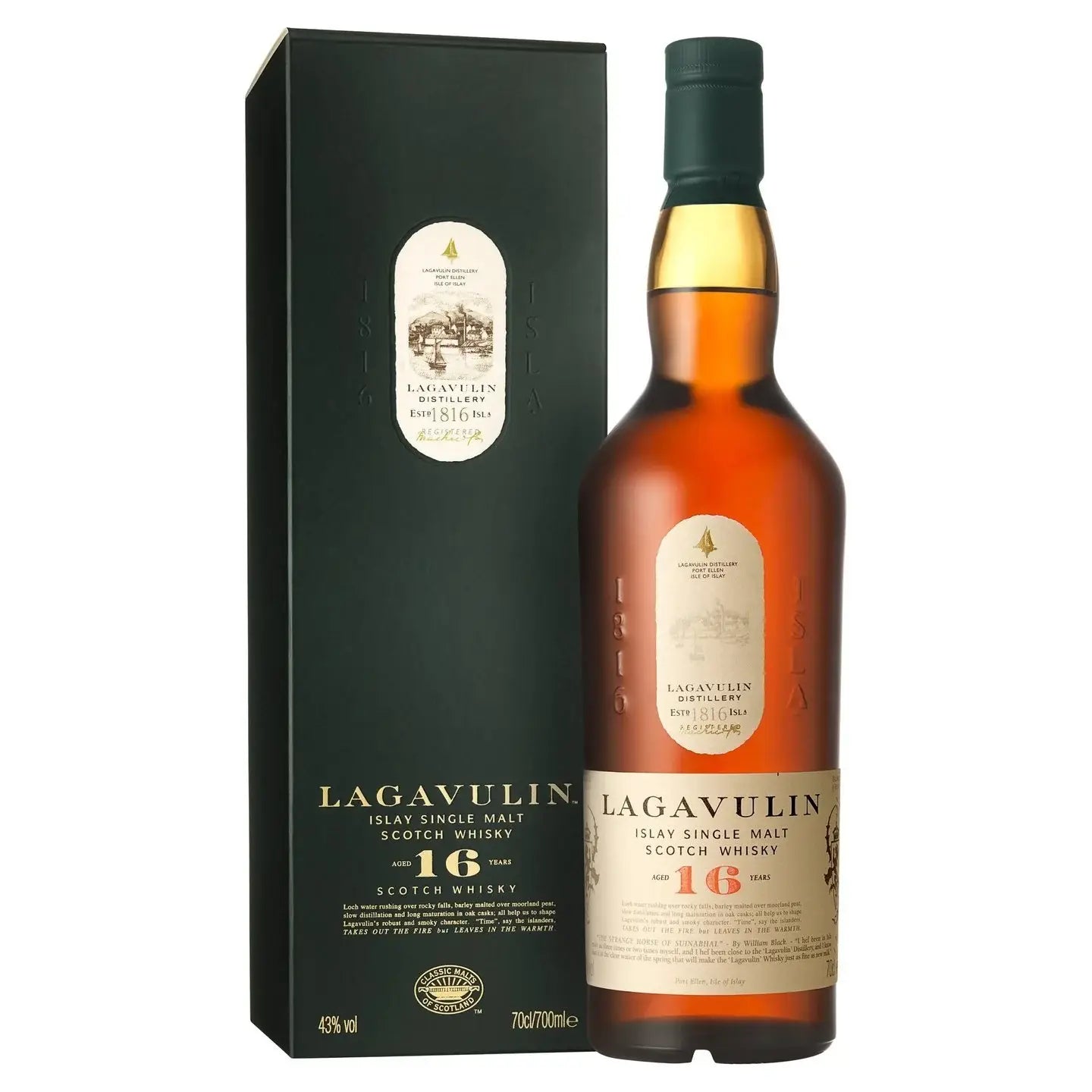 Buy Lagavulin Islay Malt 16 Years Old single malt Scotch whisky, 750mL bottle with box