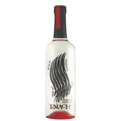 Lajach Passion Punch flavored tequila bottle, 750mL, with vibrant label featuring passion fruit imagery.