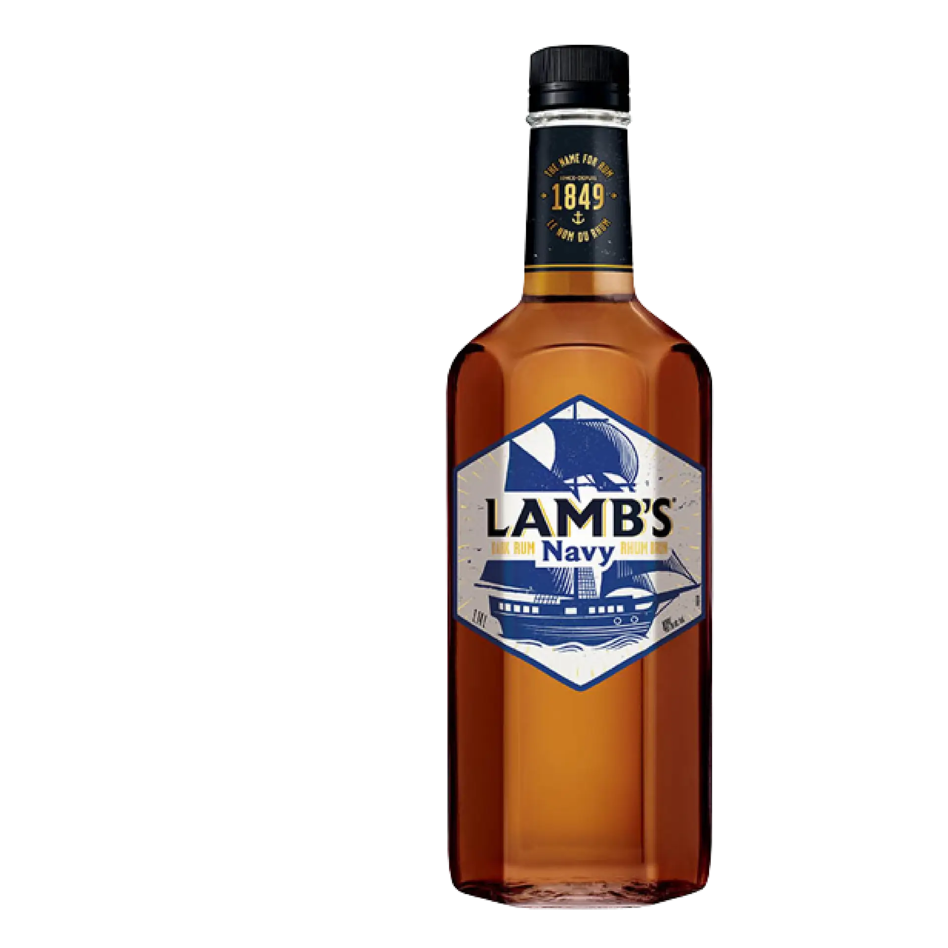 Buy Lamb's Navy Rum 1.14L, dark rum bottle with ship label, online alcohol delivery