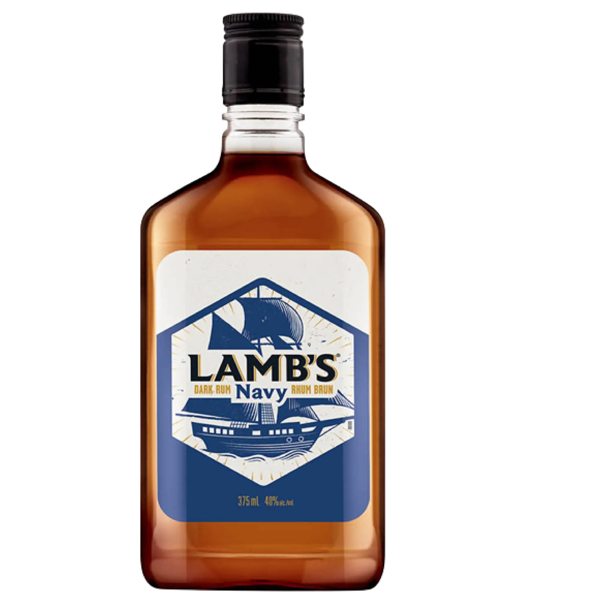 Buy Lamb's Navy Rum 375mL, dark rum bottle with ship label, liquor online Canada