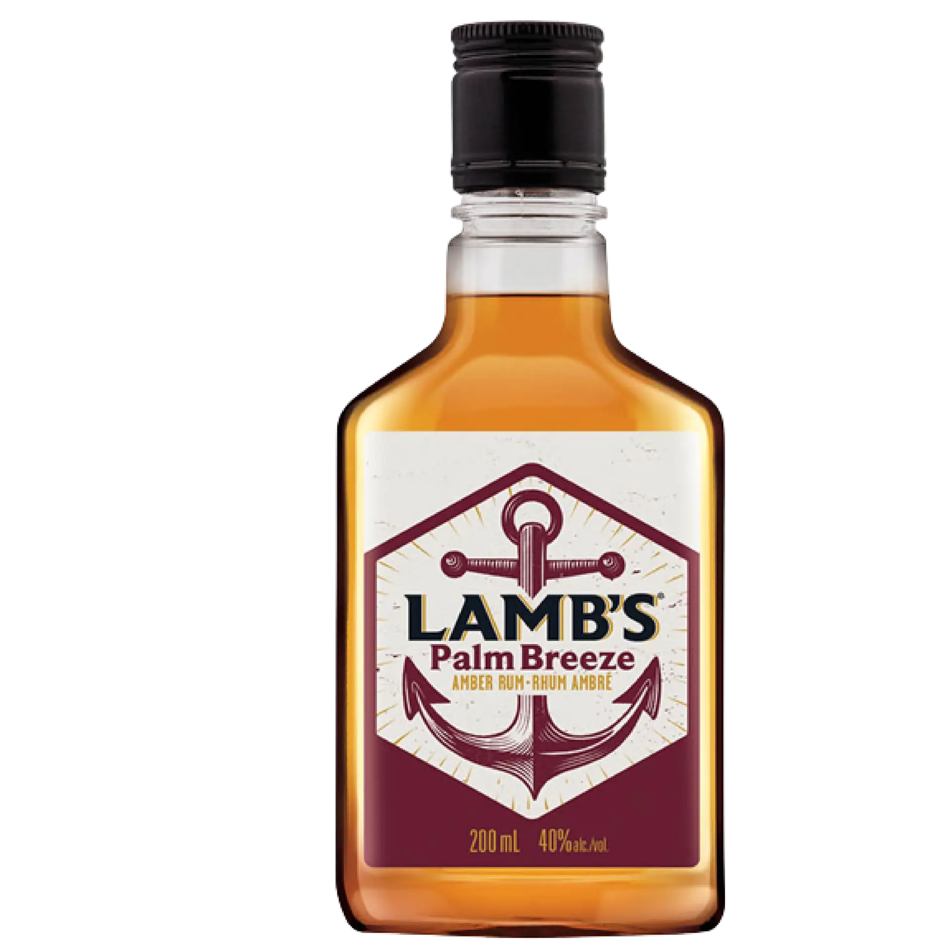buy Lamb's Palm Breeze Amber Rum 200mL bottle, amber spirit with anchor label, 40% alc