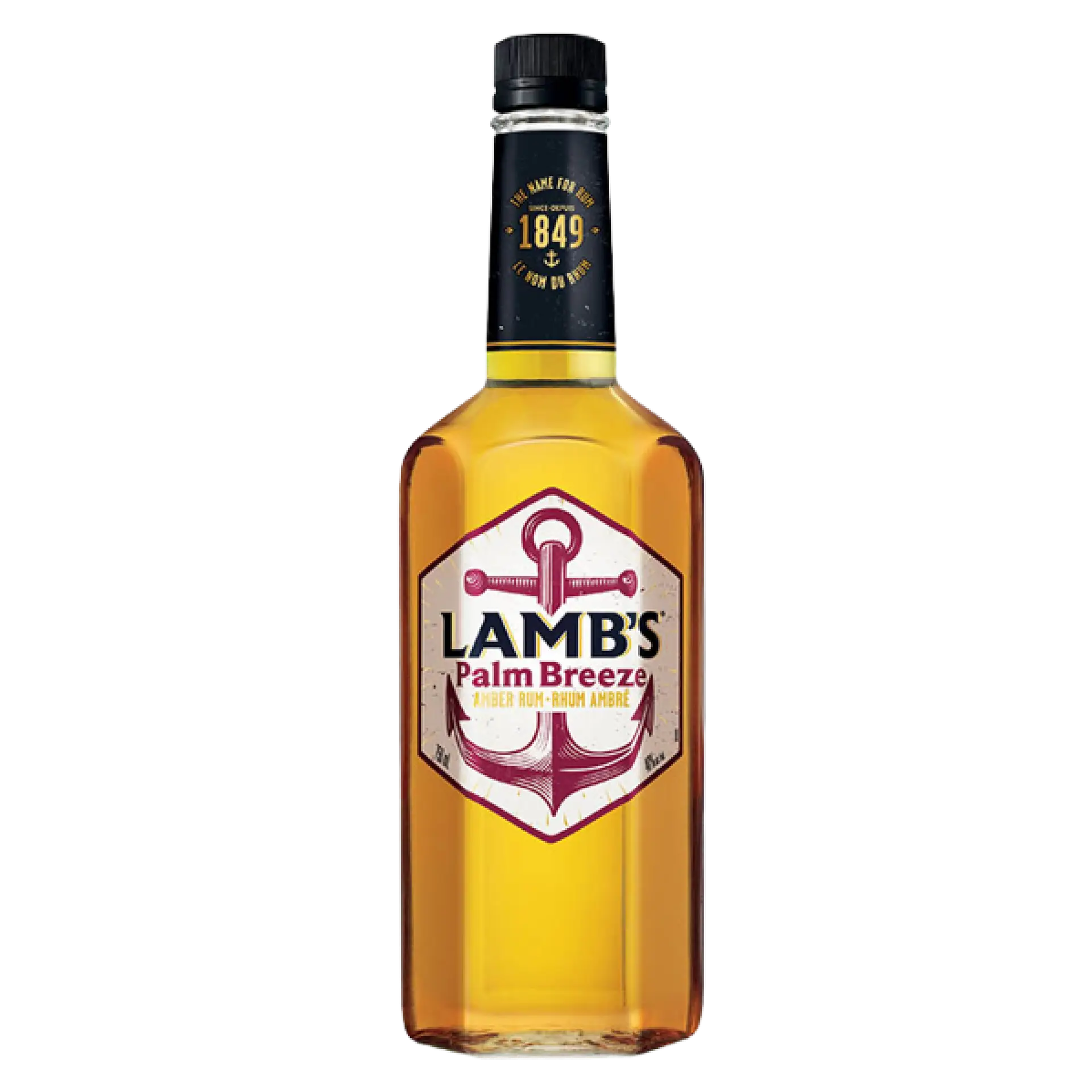 Buy Lamb's Palm Breeze 750mL rum, amber liquor bottle with anchor label, online in Canada