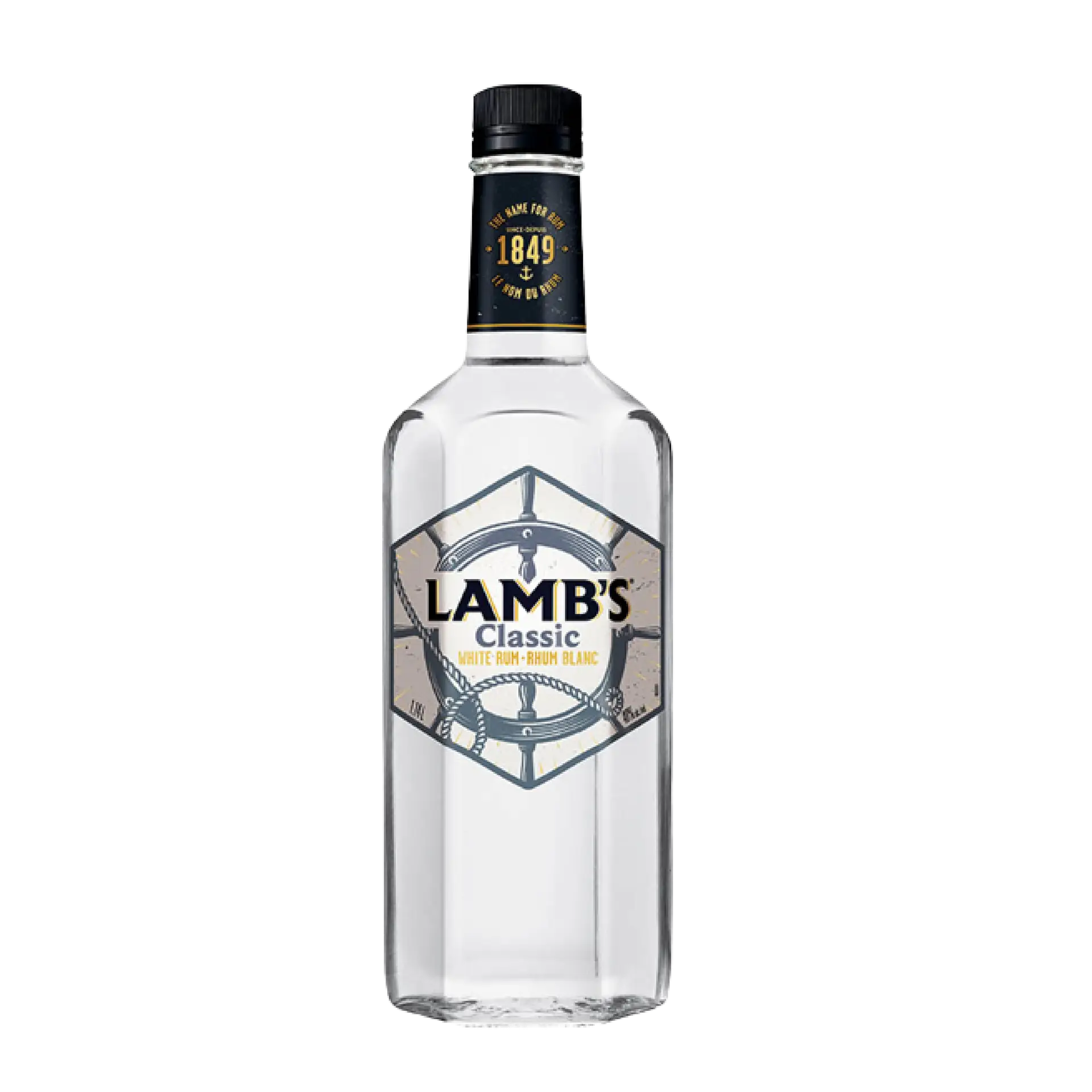 buy Lamb's Classic White Rum 1.14L bottle, clear liquor with nautical-themed label
