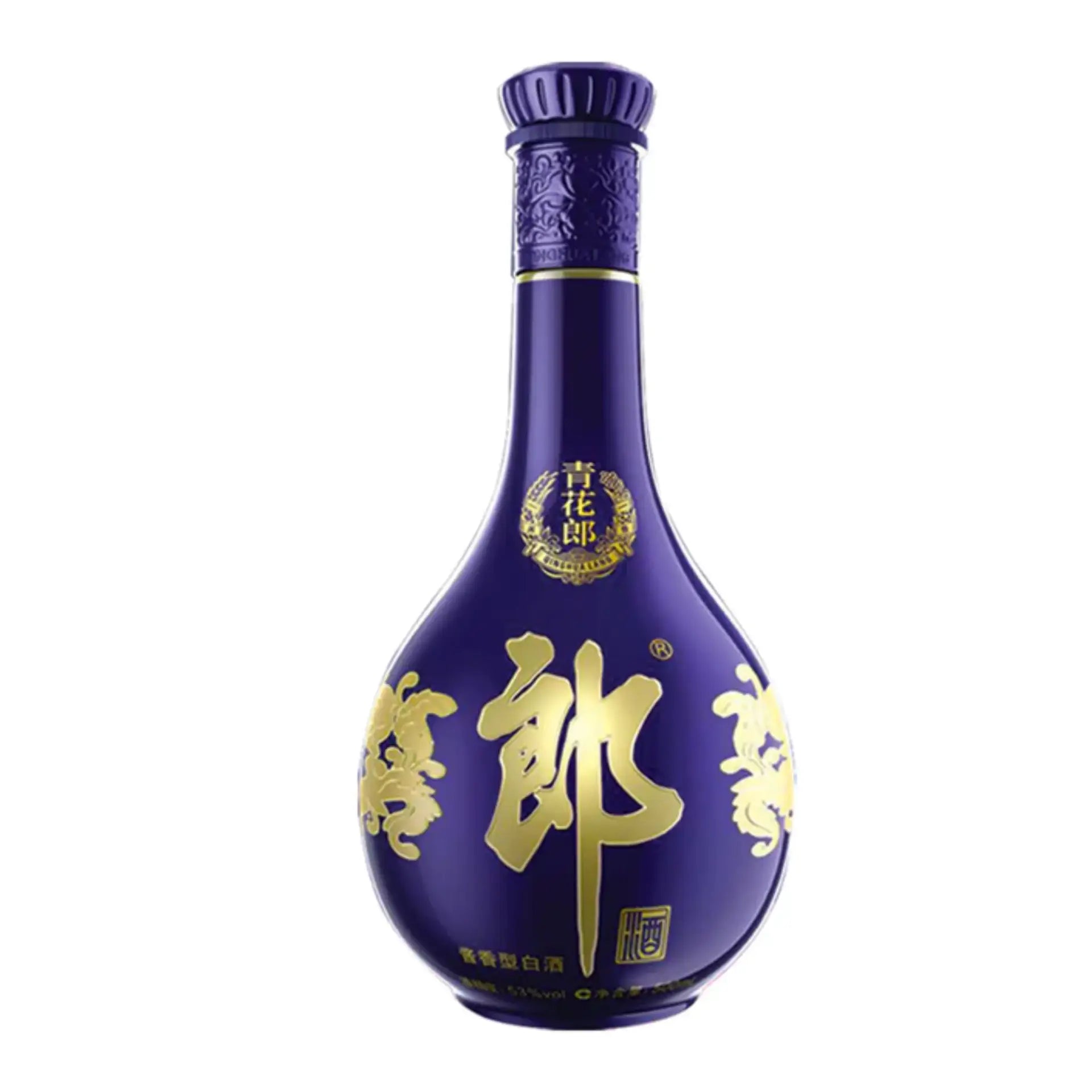 Buy Langjiu Qinghua Lang blue and gold liquor bottle