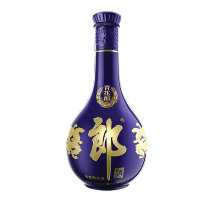 Buy Langjiu Qinghua Lang blue and gold liquor bottle