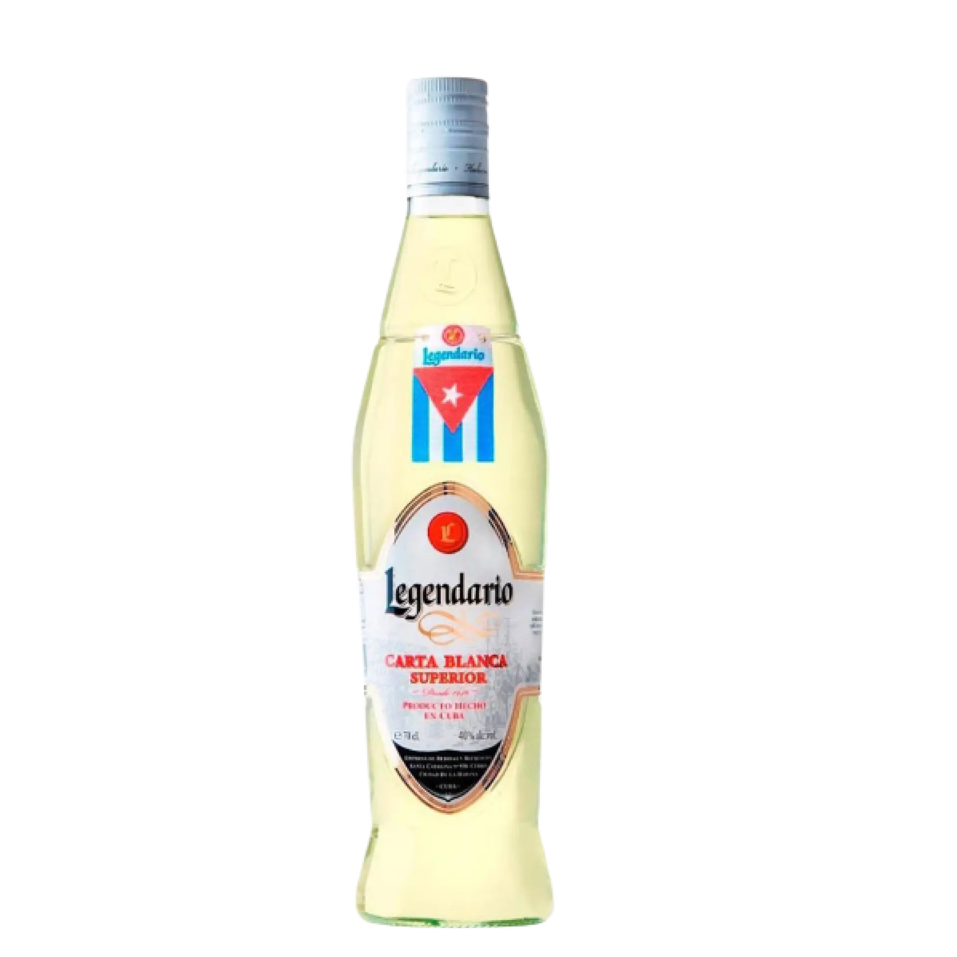 Buy Legendario Carta Blanca Cuban Rum 700mL bottle with distinct Cuban flag label