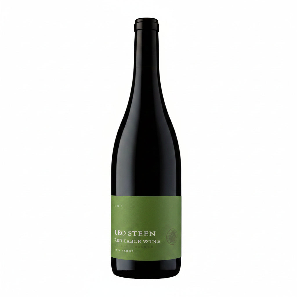 Leo Steen Field Blend Redwood Valley wine in a 750mL bottle, showcasing a rich red wine with a dark label and elegant presentation.