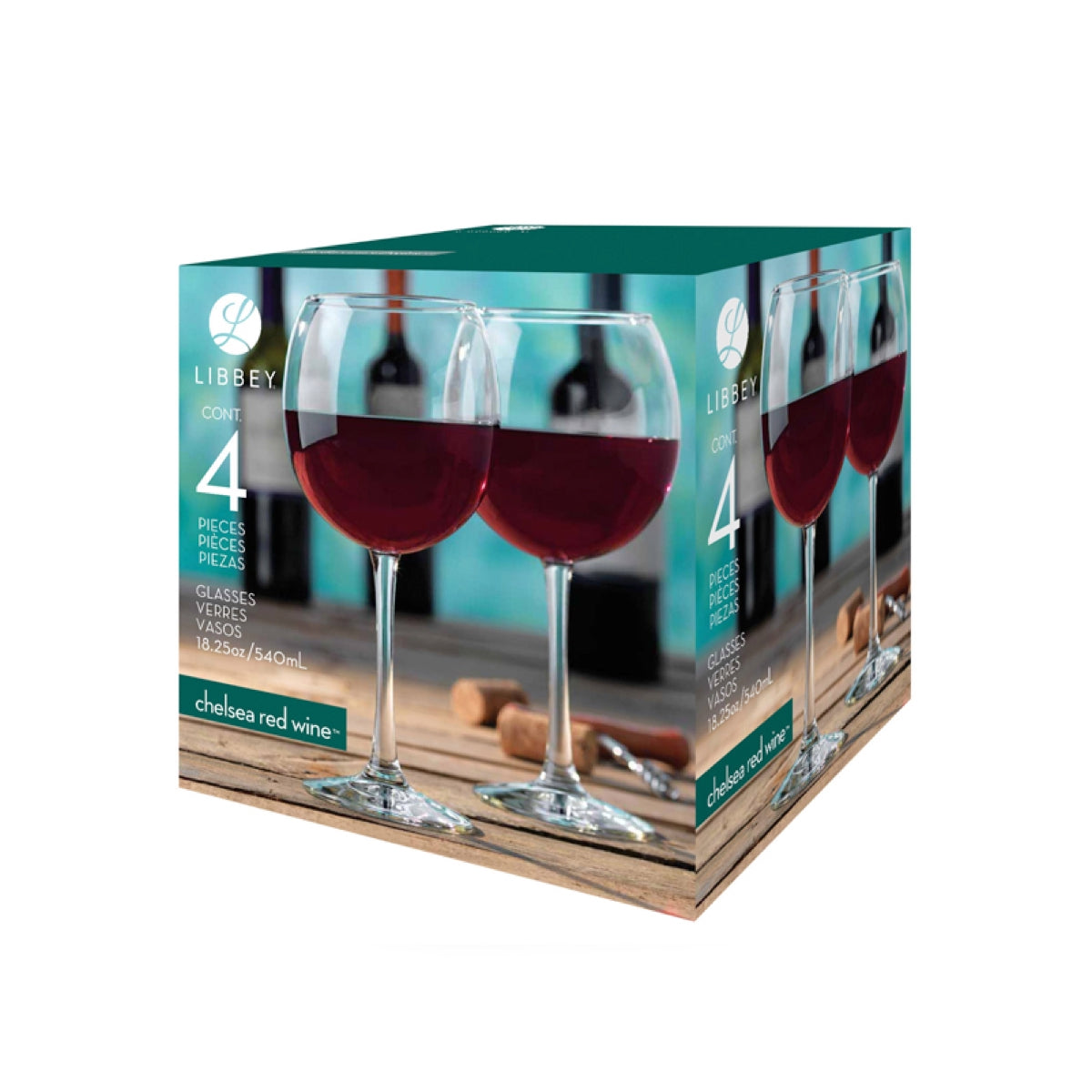Libbey 4 Piece 18.25Oz Chelsea Redwine Glass Set