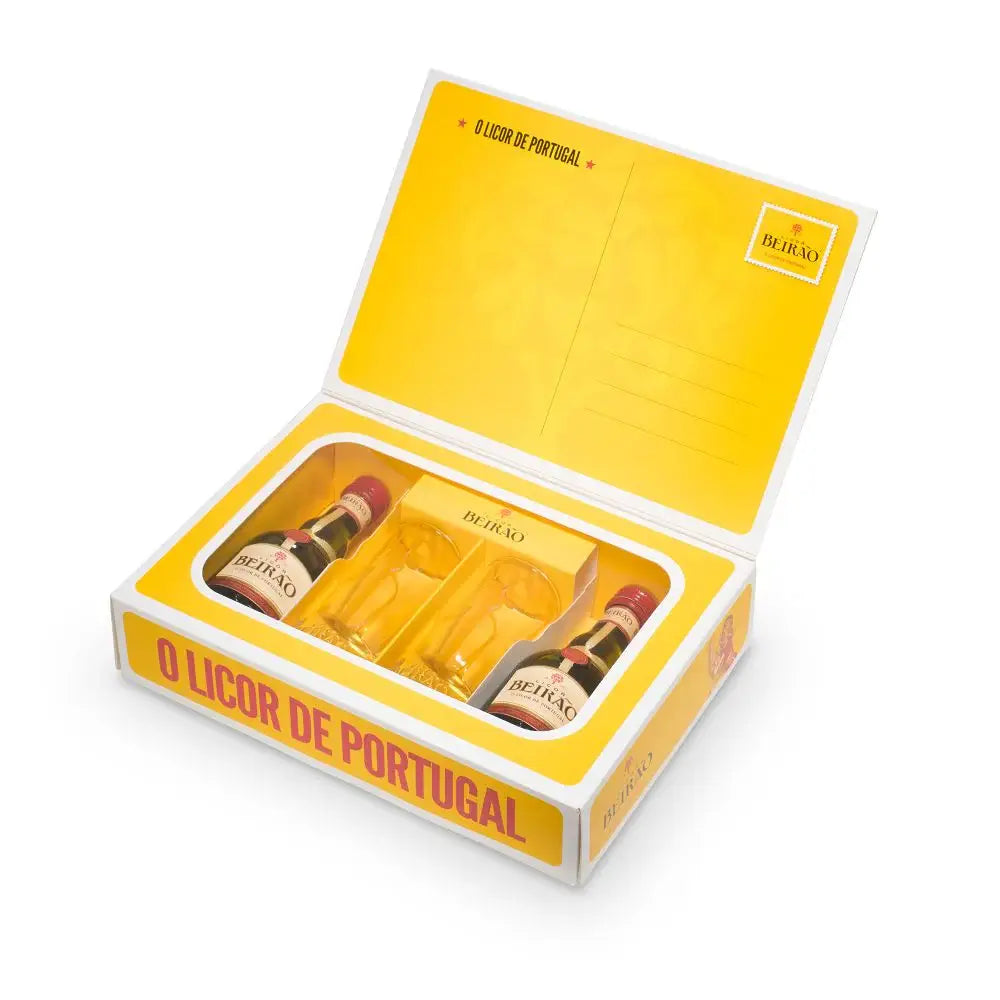 Licor Beirao Gift Pack With Two Shot Glasses 2X50Ml Bottle Image