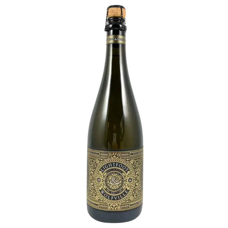 Buy Lightfoot Wolfville Brut sparkling wine bottle with ornate gold label