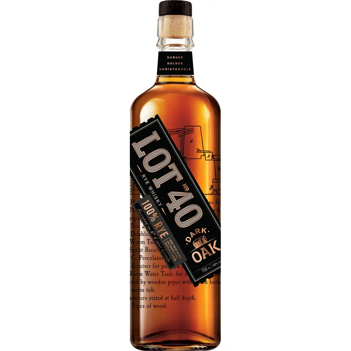 Lot No 40 Rye Whisky Dark Oak 750Ml Bottle Image