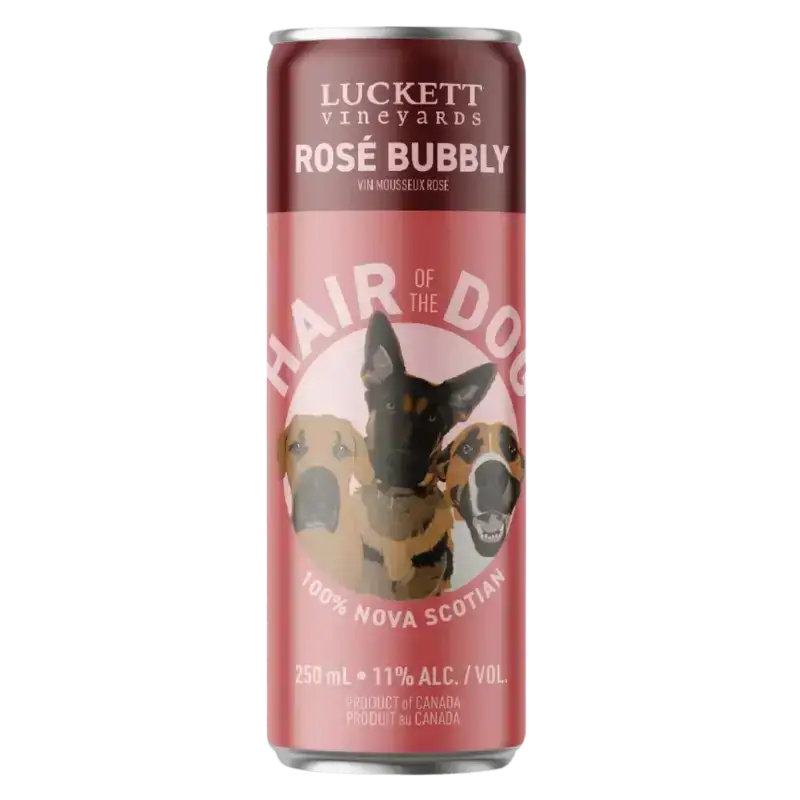 Buy Hair Of The Dog Rosé Bubbly 250mL can, Nova Scotia sparkling wine with dog illustration