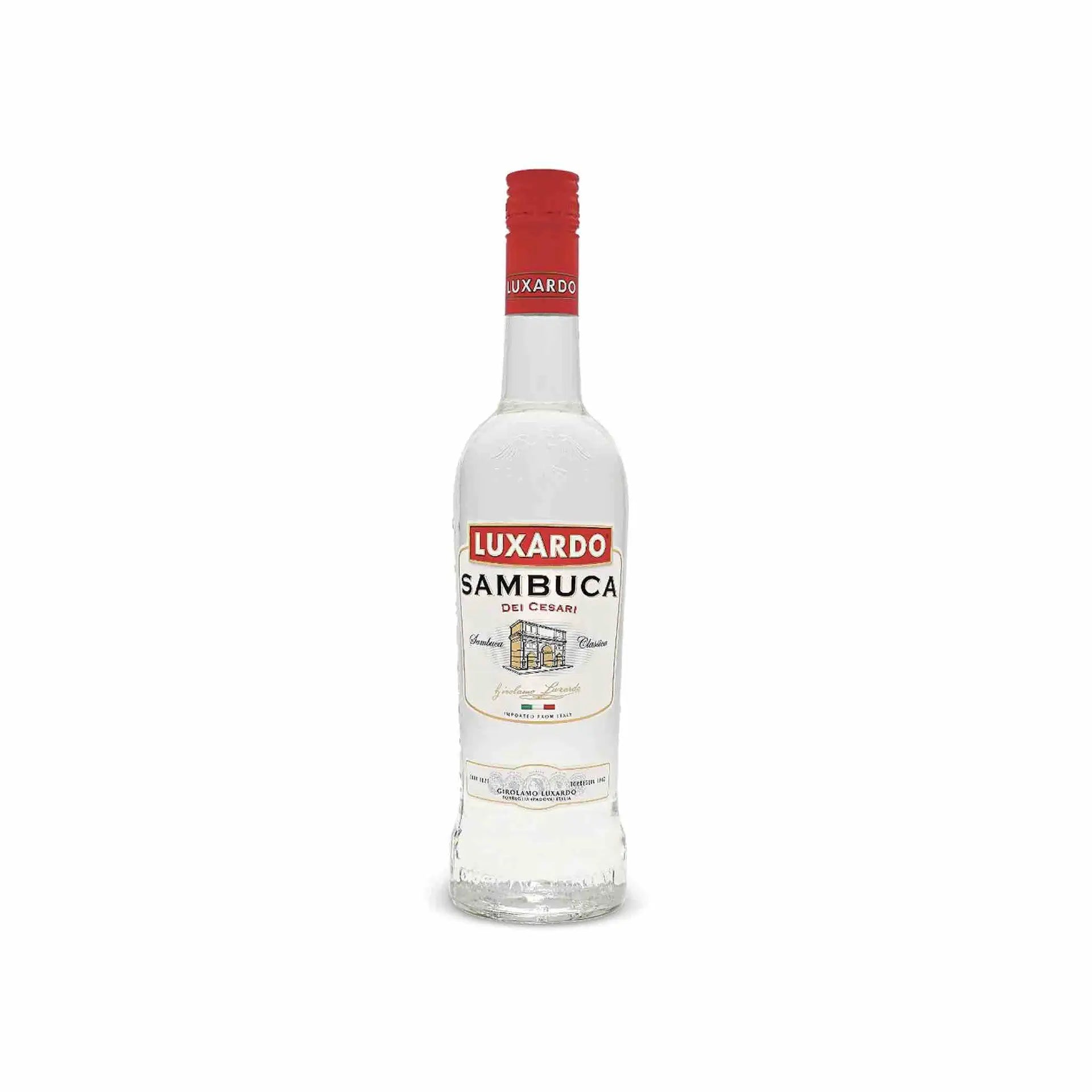 Buy Luxardo Sambuca Liqueur 1.14L clear glass bottle with red cap and label