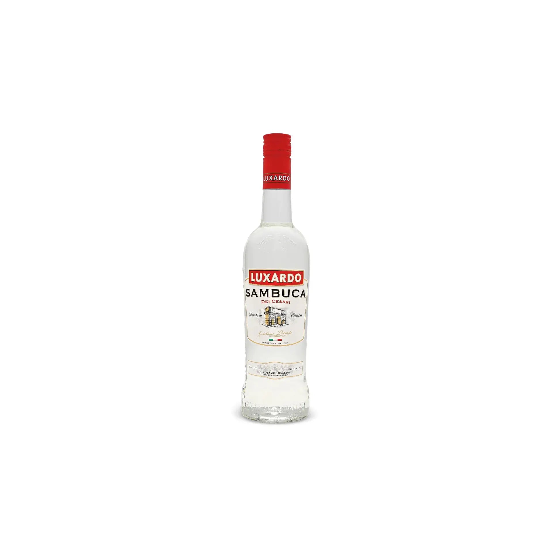 buy Luxardo Sambuca Liqueur 50mL, clear Italian anise liqueur in a glass bottle