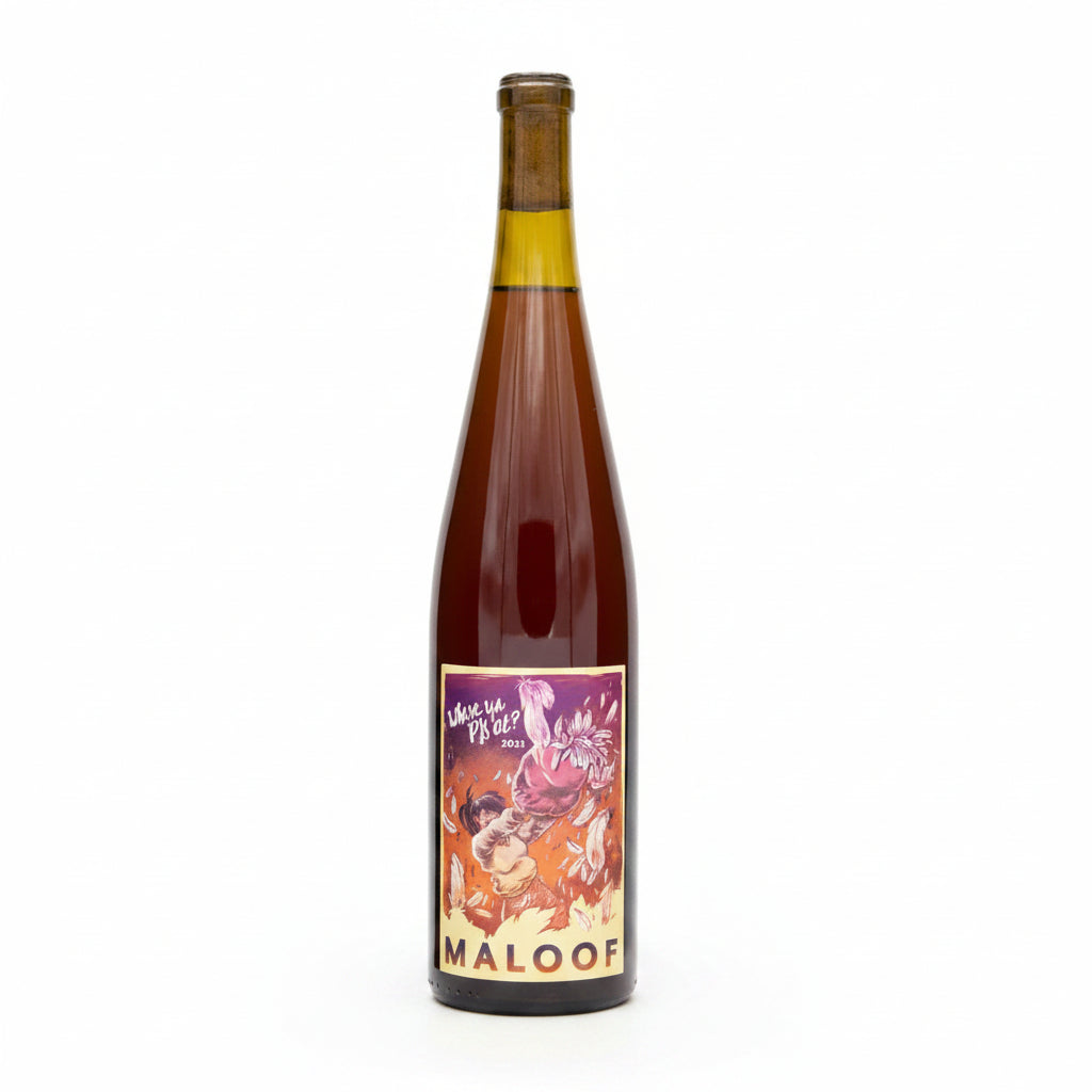 Maloof Where Ya Pjs At? 750mL bottle of craft spirit with a colorful label and modern design.