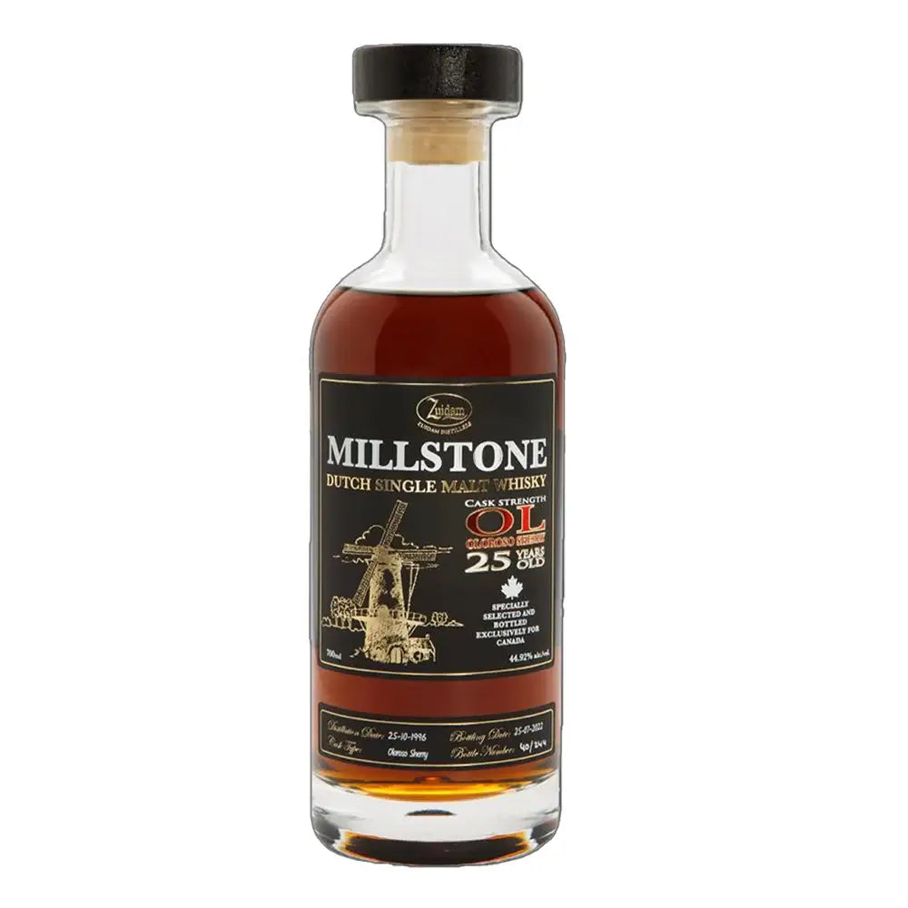 Millstone Dutch Single Malt Whisky Aged 25 Years Oloroso Single Cask 700Ml Bottle Image