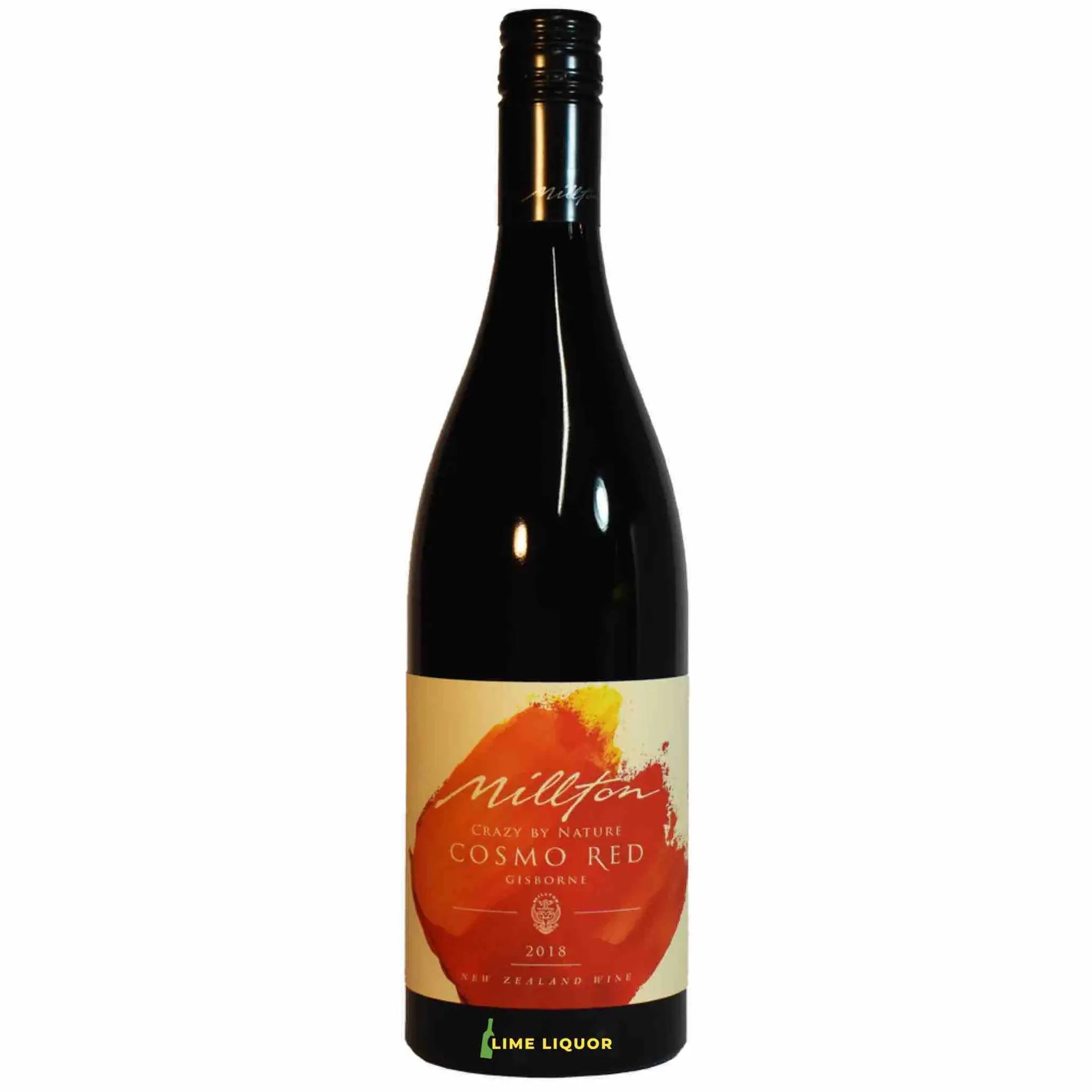 Buy Millton Cosmo Red 750mL New Zealand red wine, 2018 vintage, with colorful label.