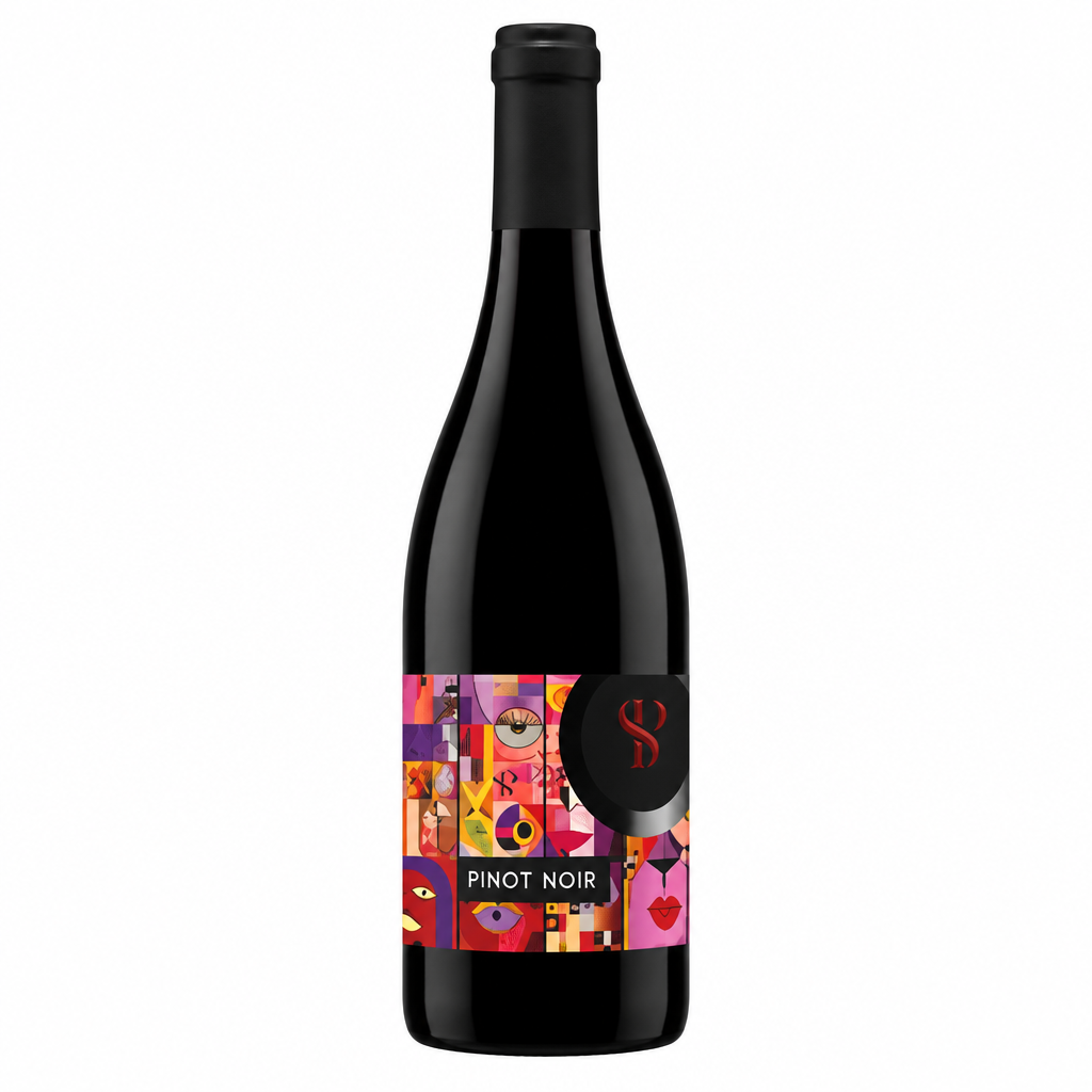 Bottle of Saint Preignan Pinot Noir IGp wine with a dark glass and label, showcasing the French red wine from the Saint brand.