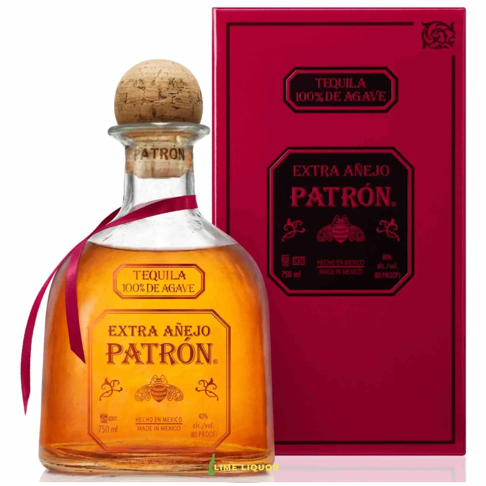 buy Patron Extra Anejo Tequila 750mL, luxury tequila bottle with red box