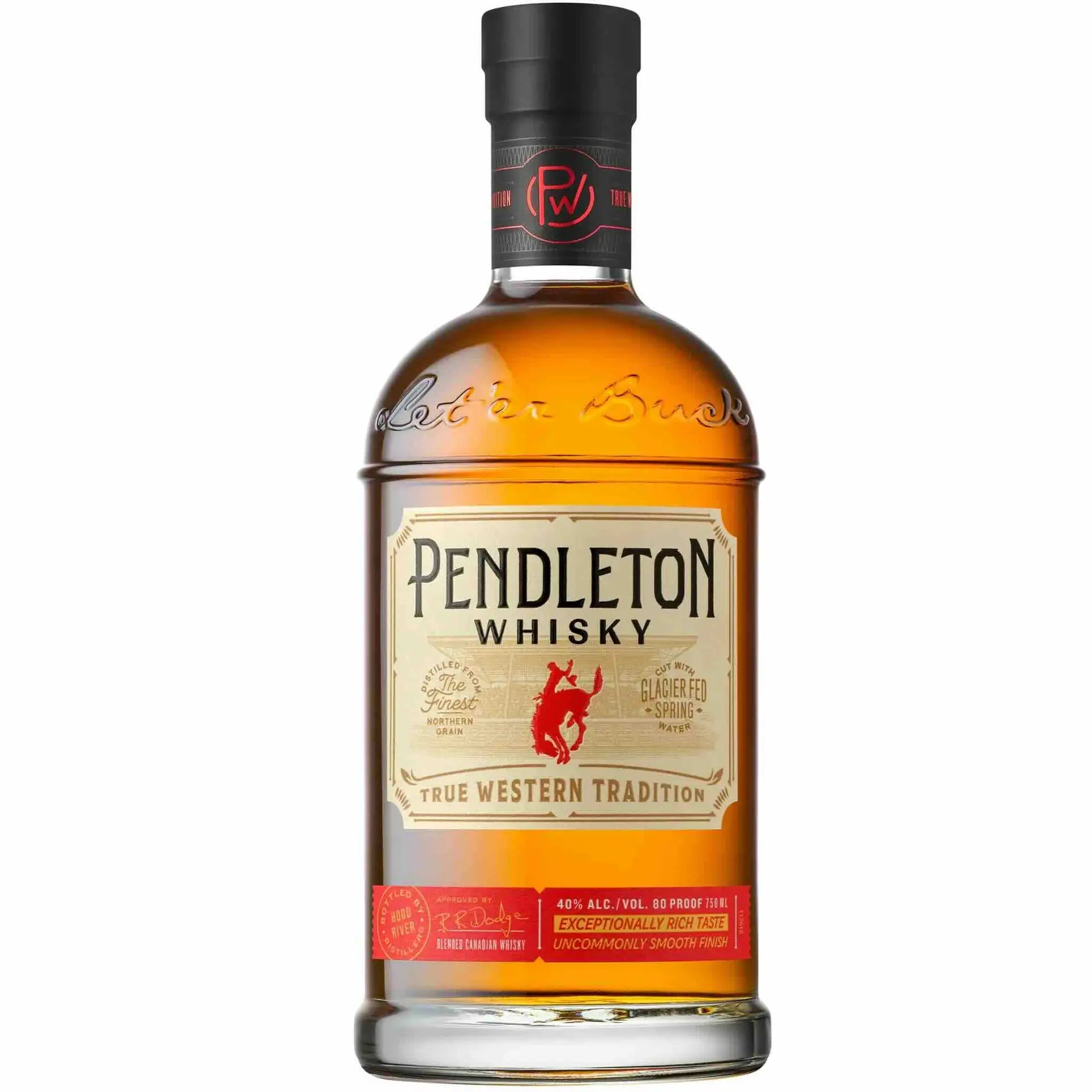 Buy Pendleton Whisky 750mL, Canadian whisky bottle with label and black cap