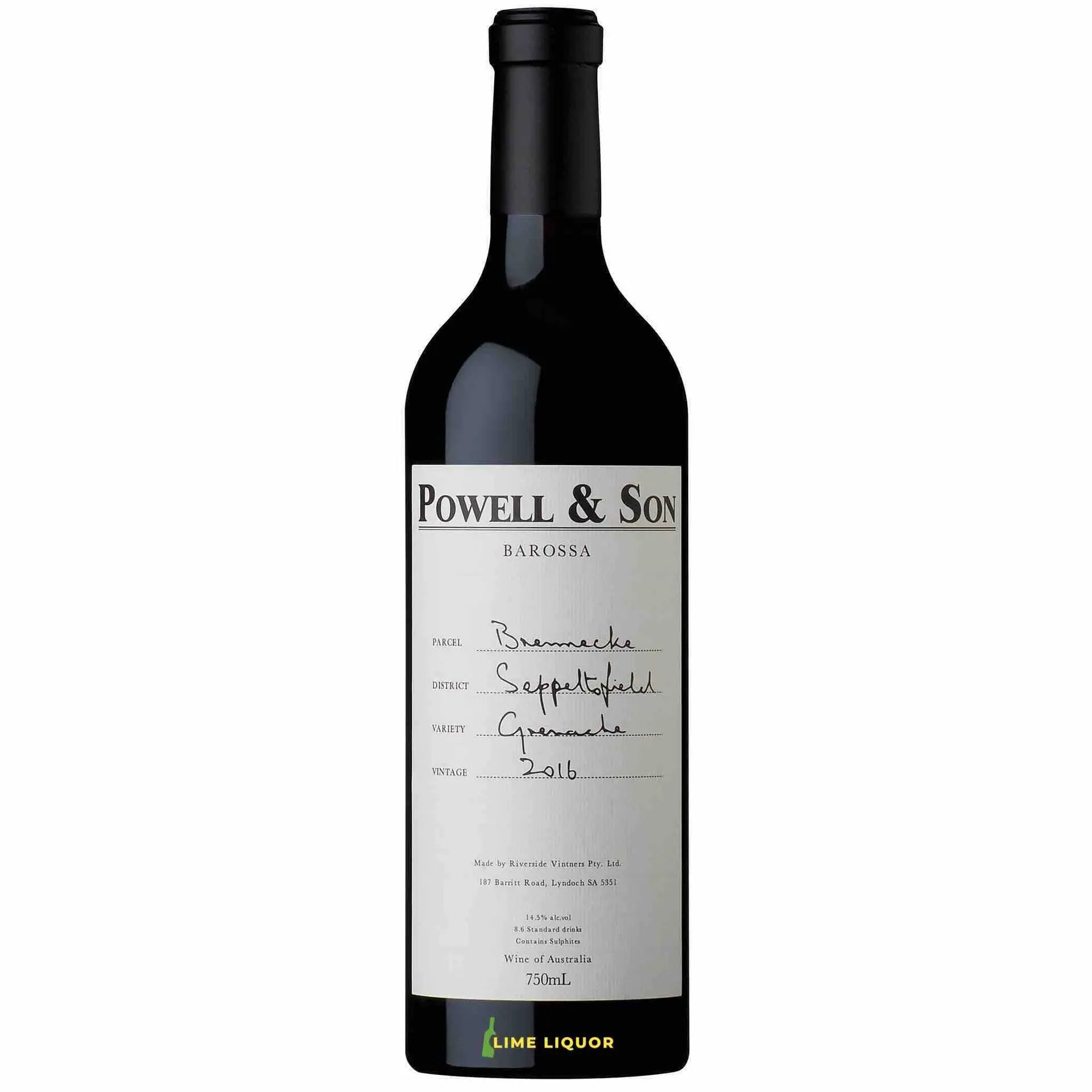Buy Powell & Son Brennecke Grenache 750mL wine bottle with front label visible