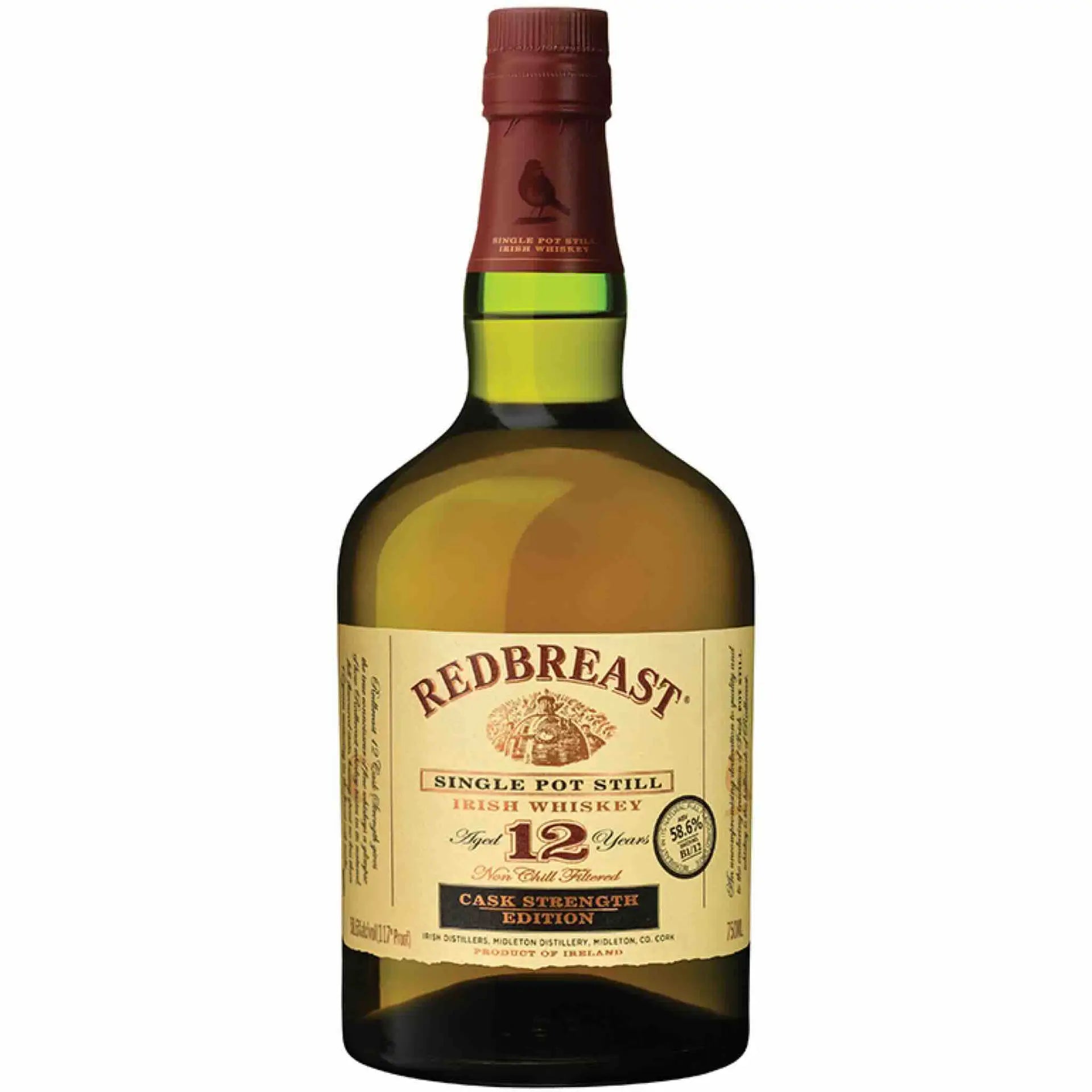 Buy Redbreast 12 Year Old Cask Strength Irish Whiskey, single pot still, 750ml bottle